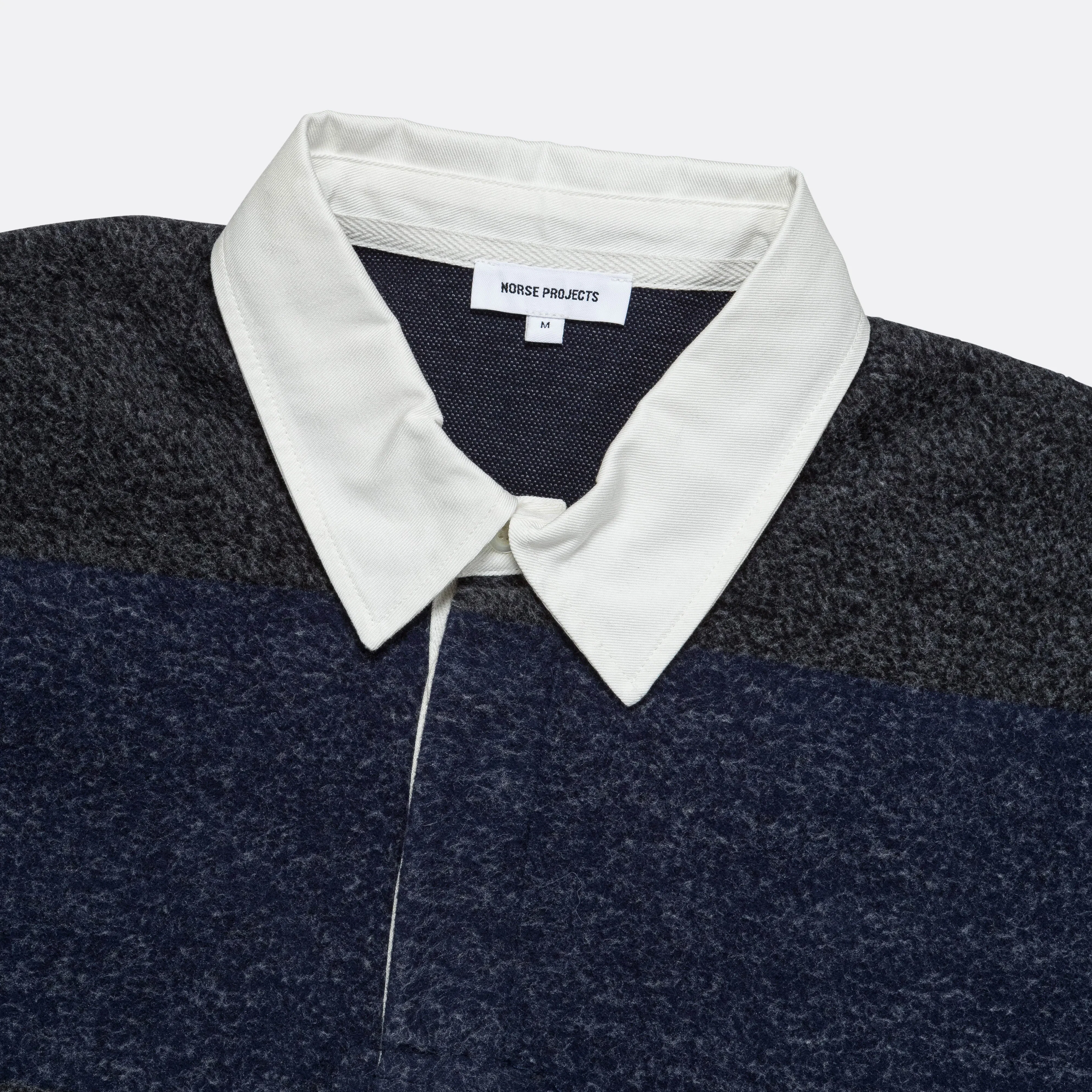 Norse Projects Ruben Brushed Jersey Rugby LS Polo - Navy