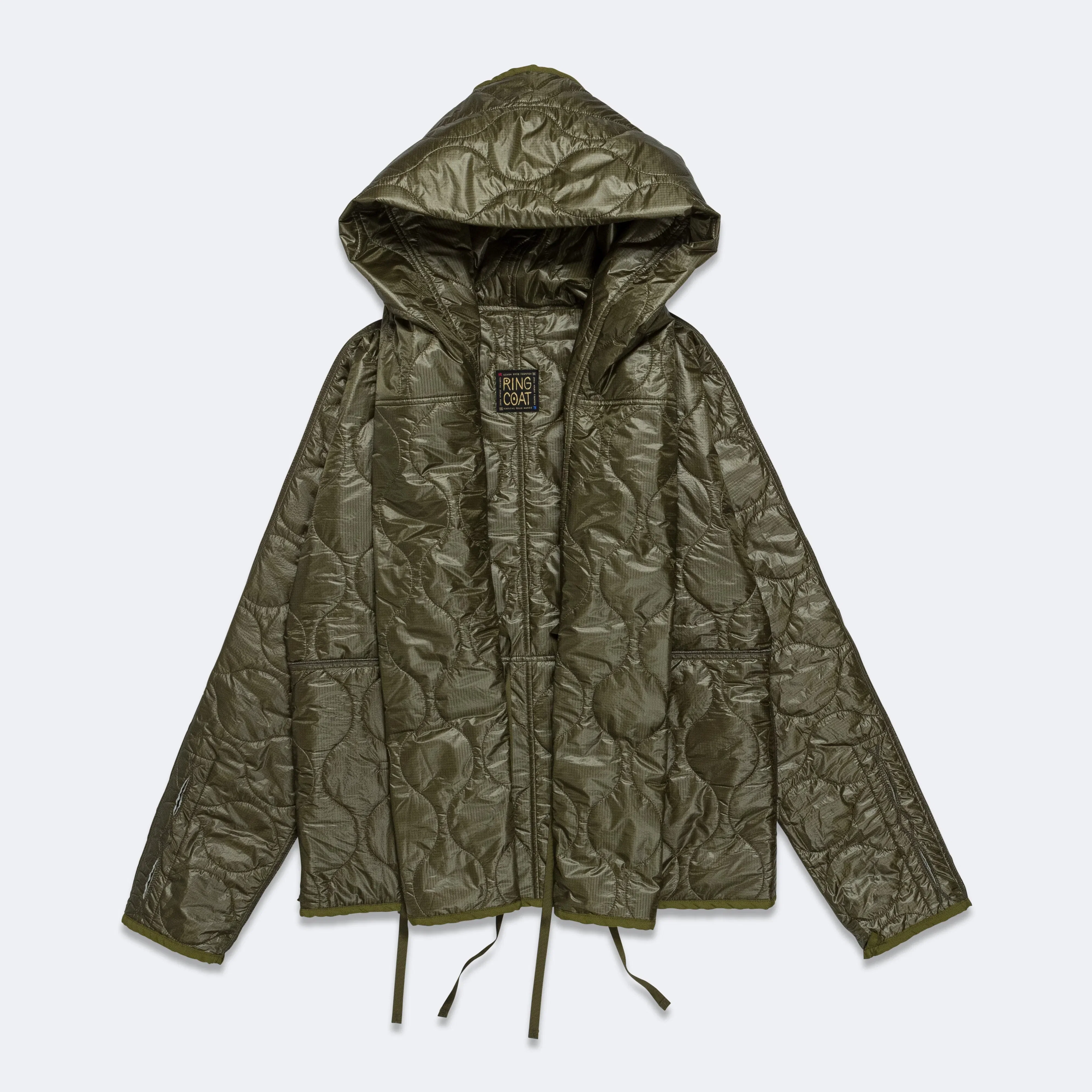 KAPITAL Nylon Quilting Lining RING Coat - Khaki