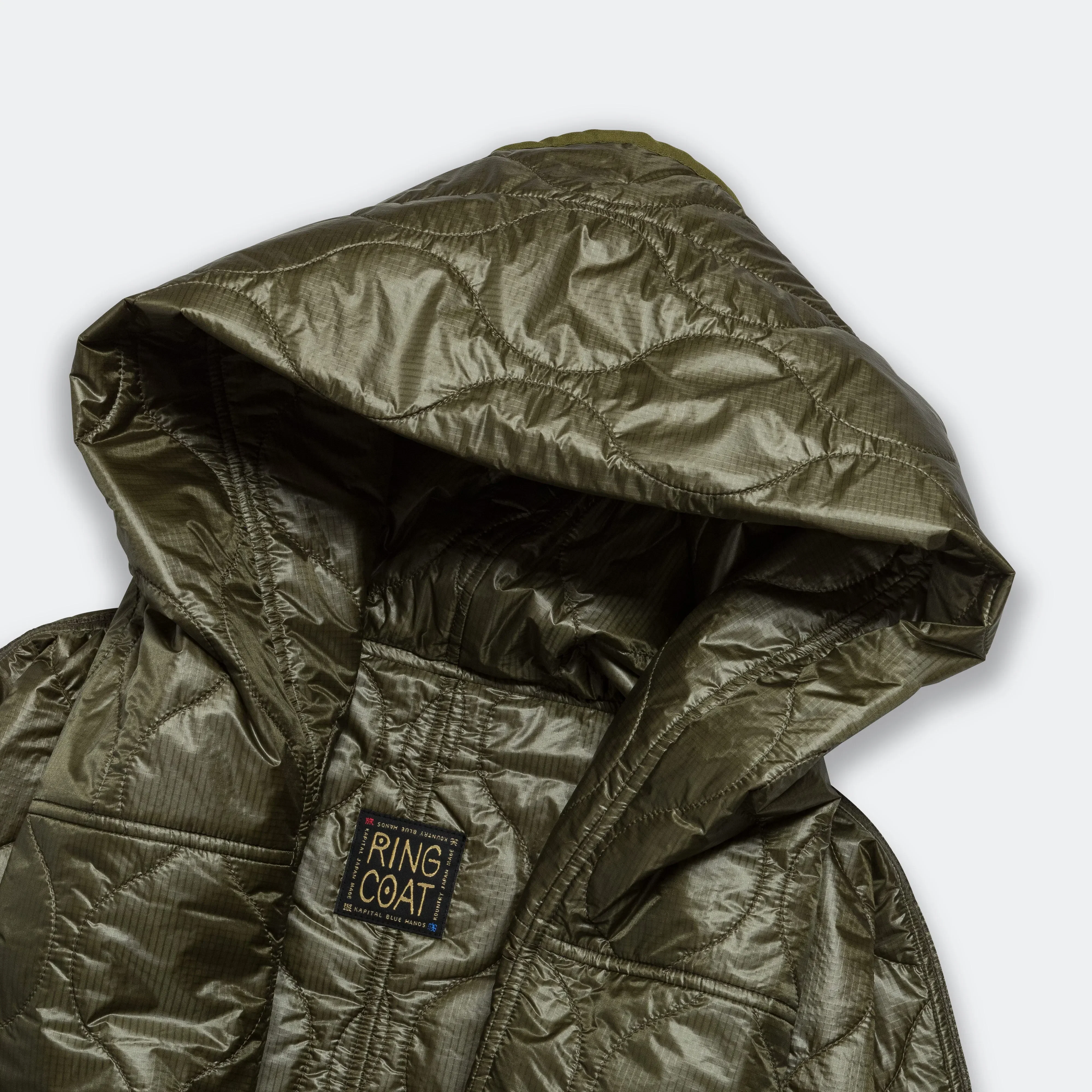 KAPITAL Nylon Quilting Lining RING Coat - Khaki
