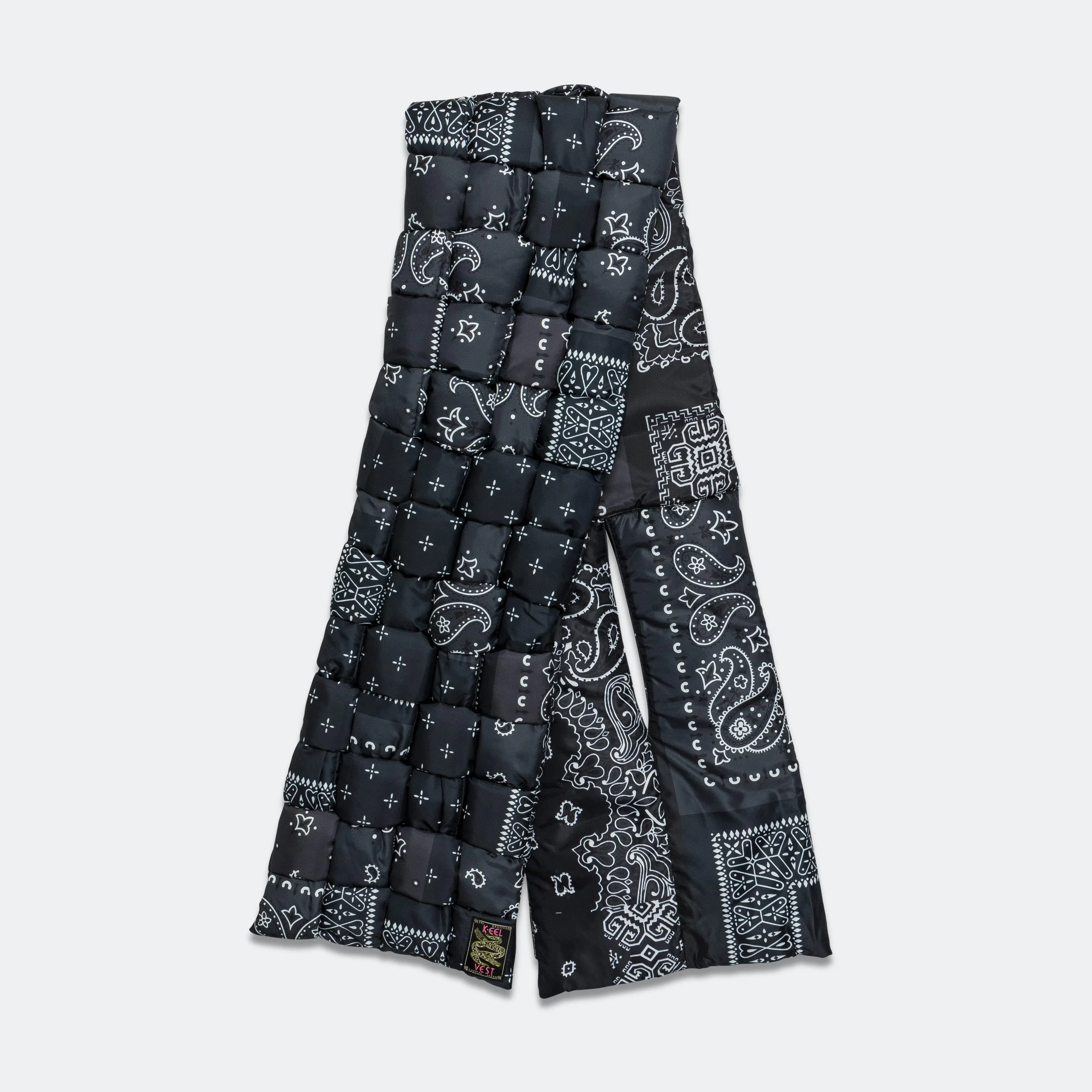 KAPITAL Bandana Print Nylon KEEL WEAVING Scarf - Black