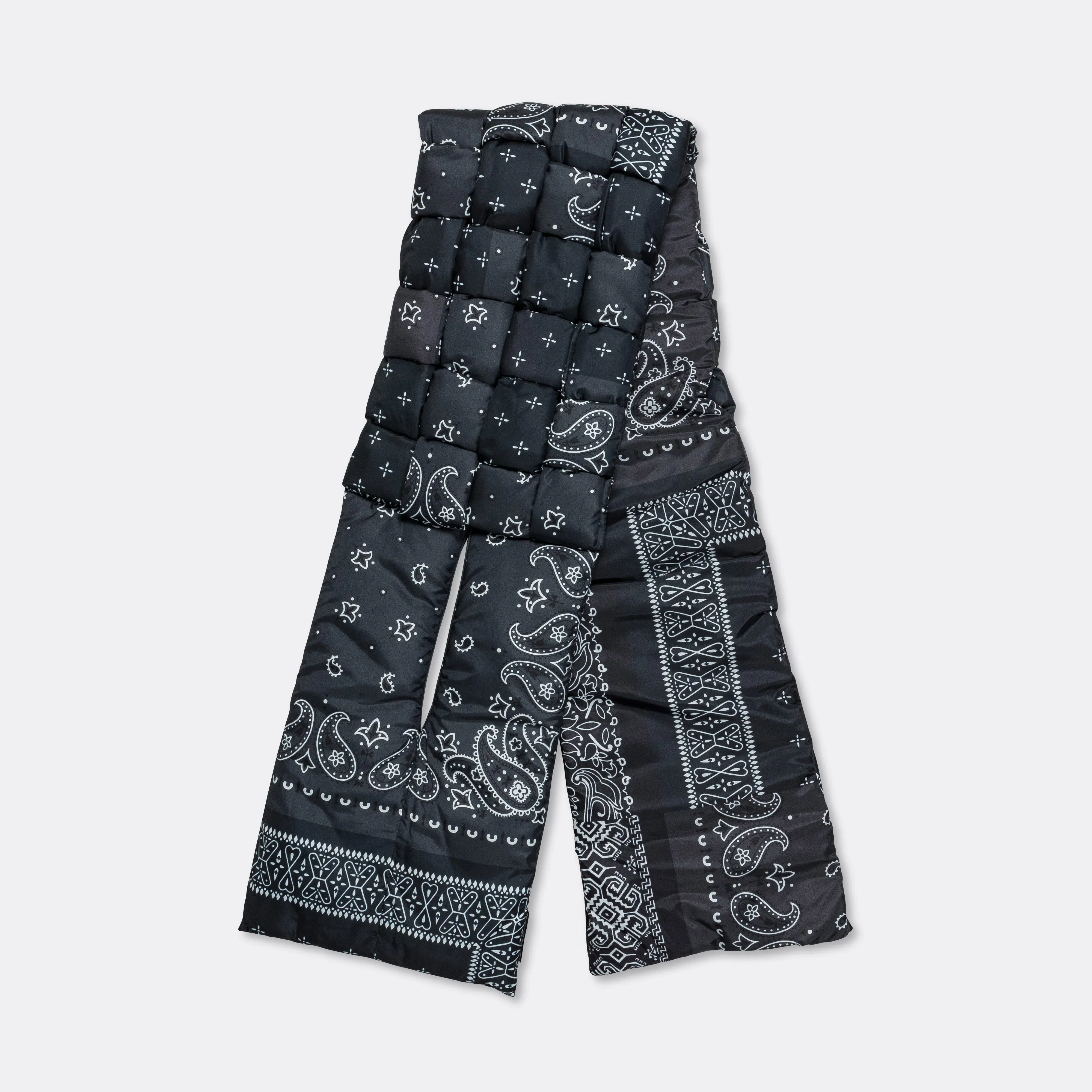 KAPITAL Bandana Print Nylon KEEL WEAVING Scarf - Black