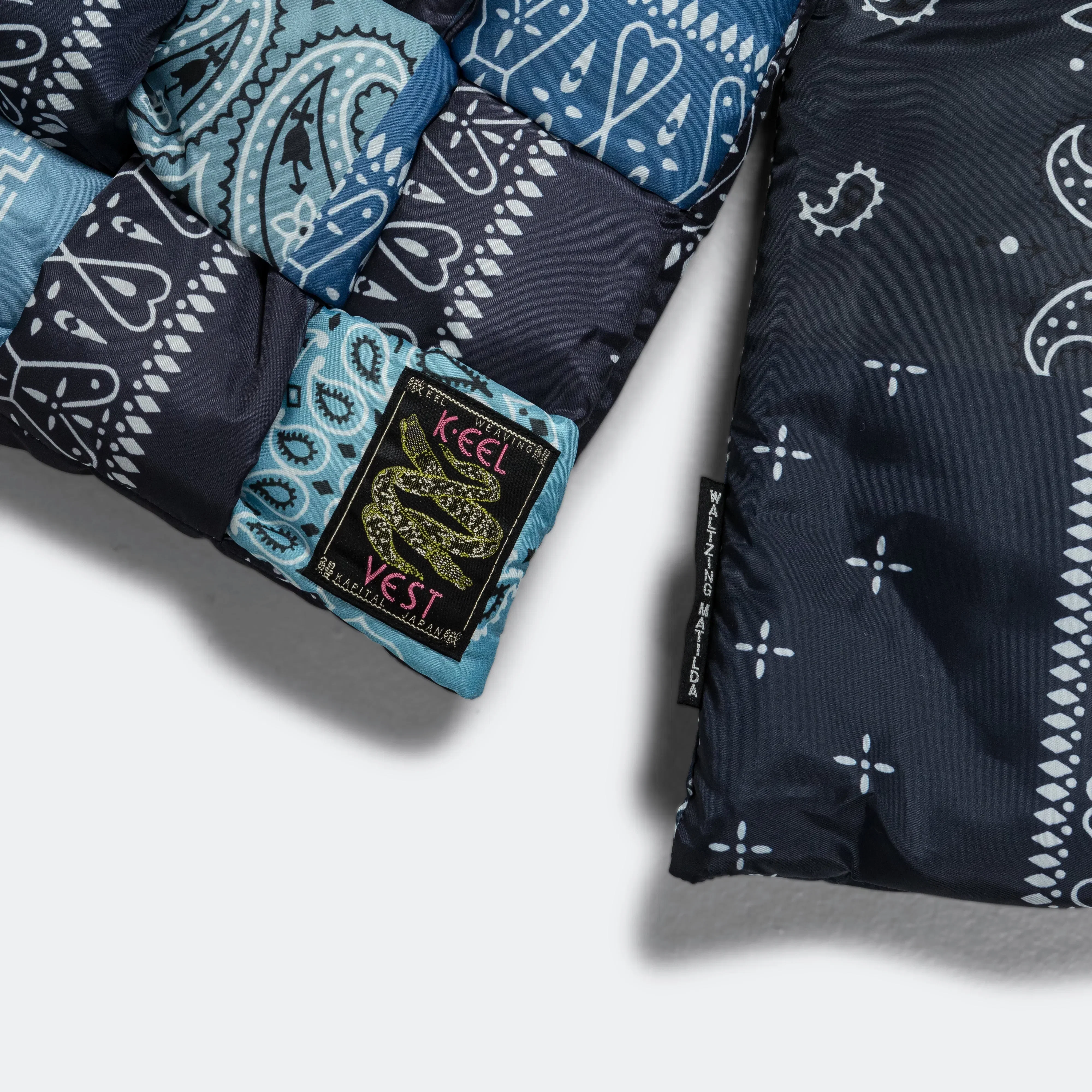 KAPITAL Bandana Print Nylon KEEL WEAVING Scarf - Navy