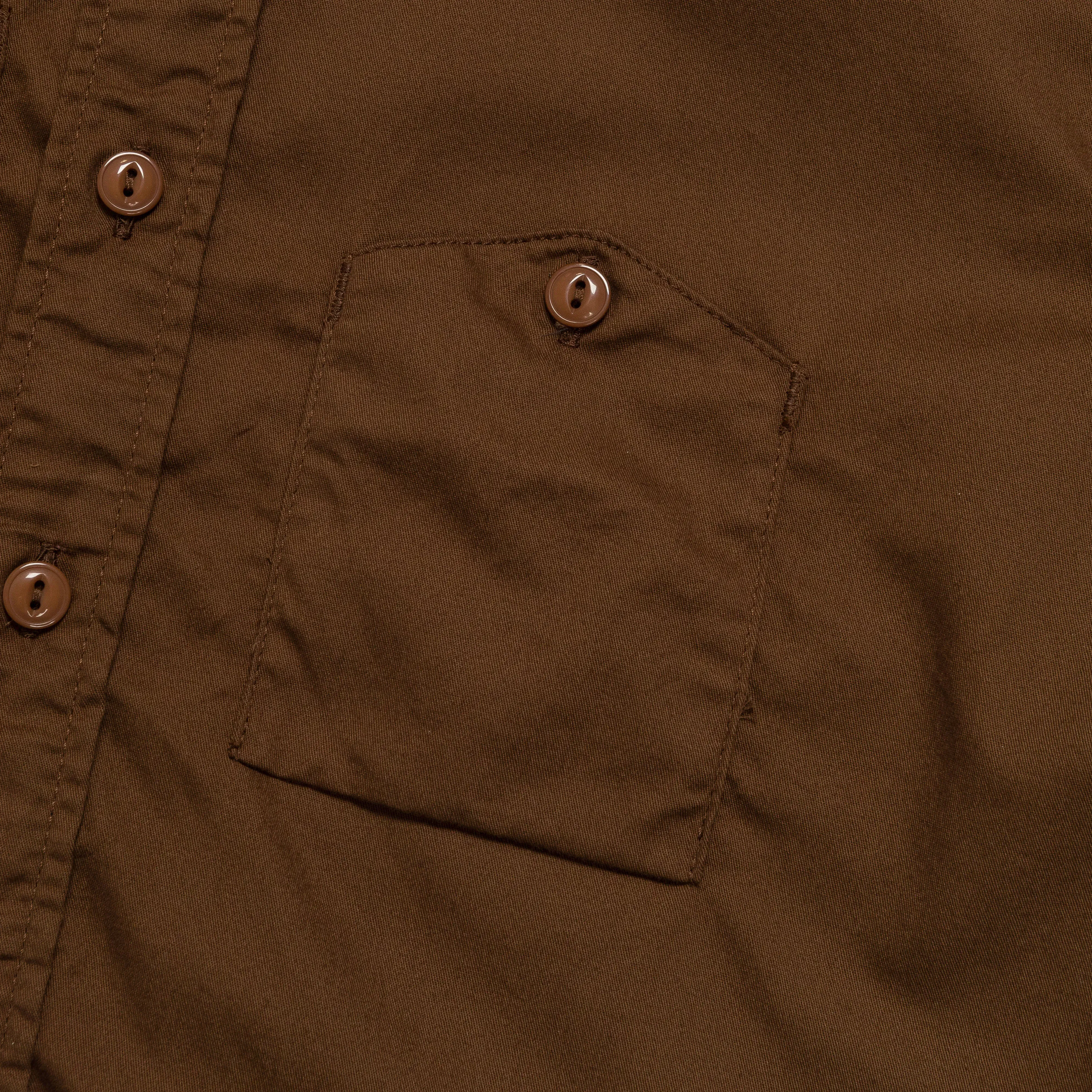 Engineered Garments Work Shirt - Brown Cotton Micro Sanded Twill
