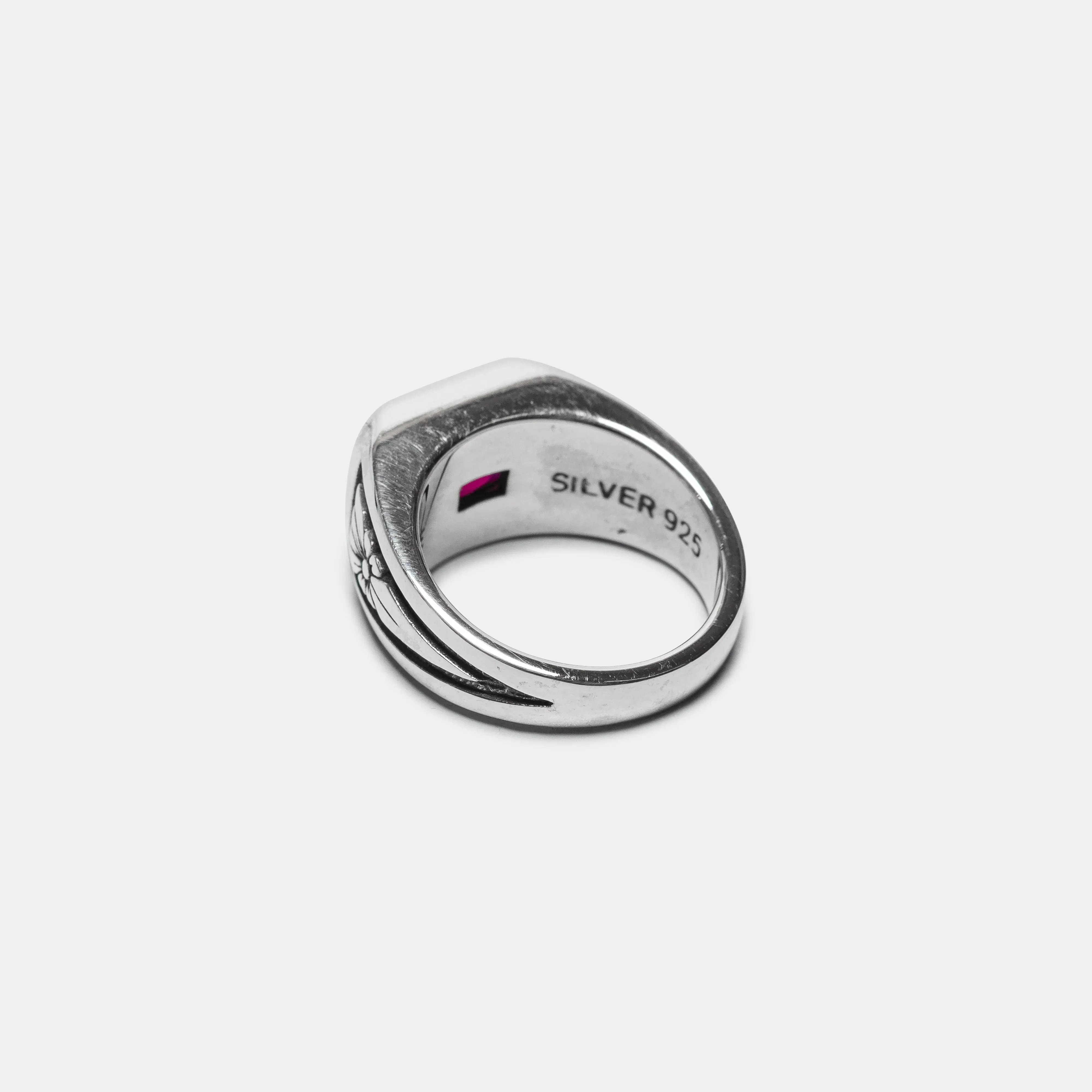 Maple Midnight Ring Slim - 925 Silver/Ruby