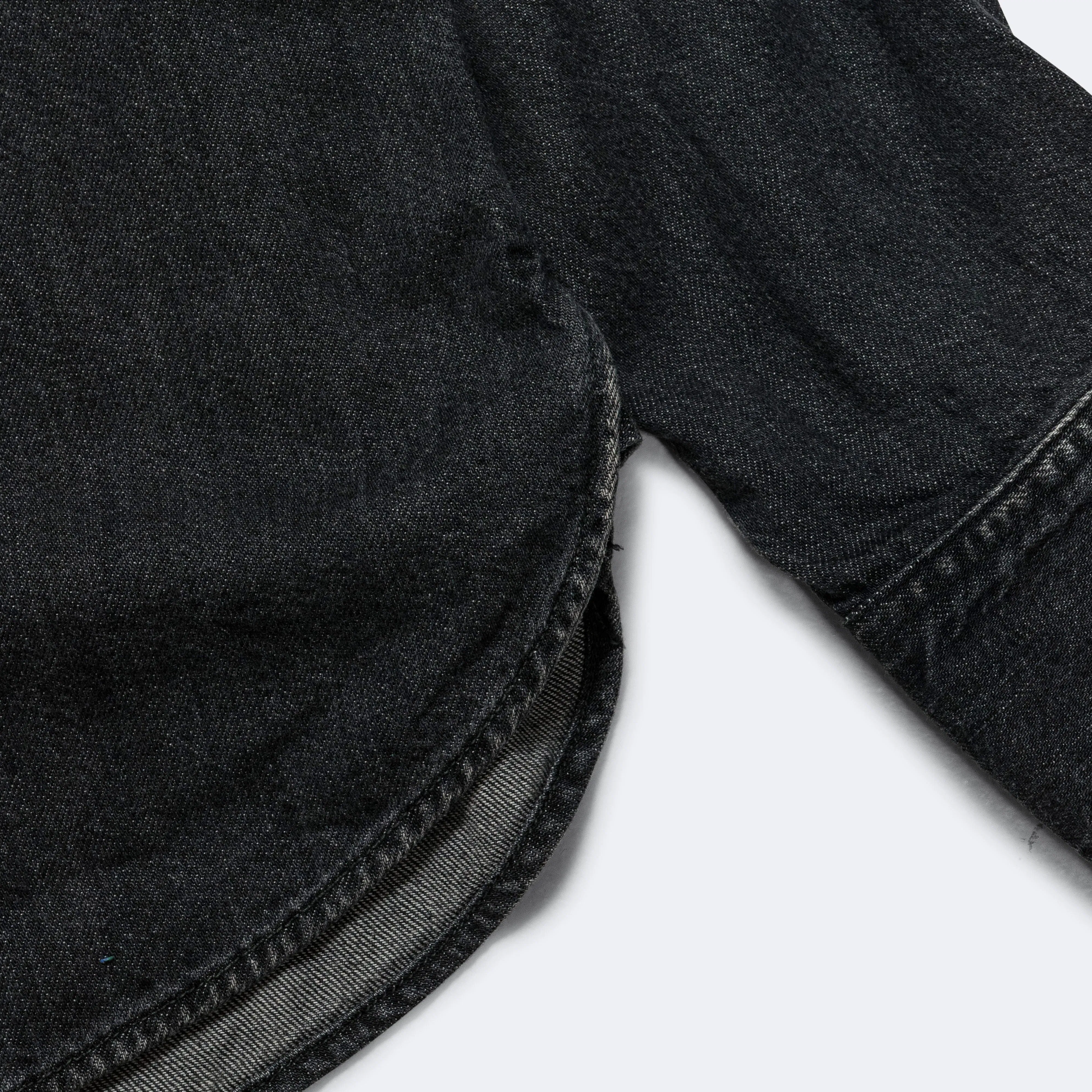 KAPITAL 8ozBlack Denim Western Shirt (STUDS) - Black