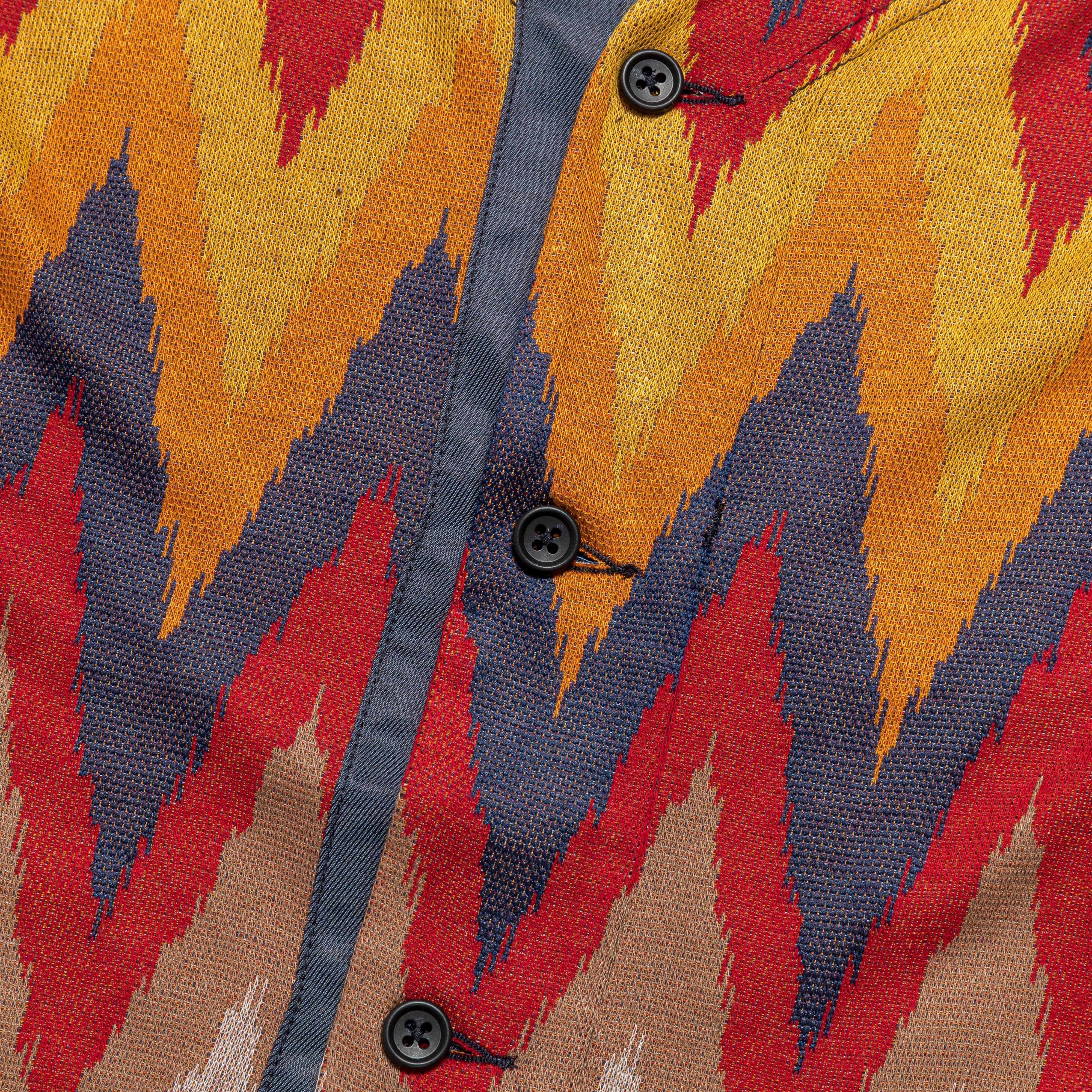 Engineered Garments Knit Cardigan - Red/Navy Ikat Knit