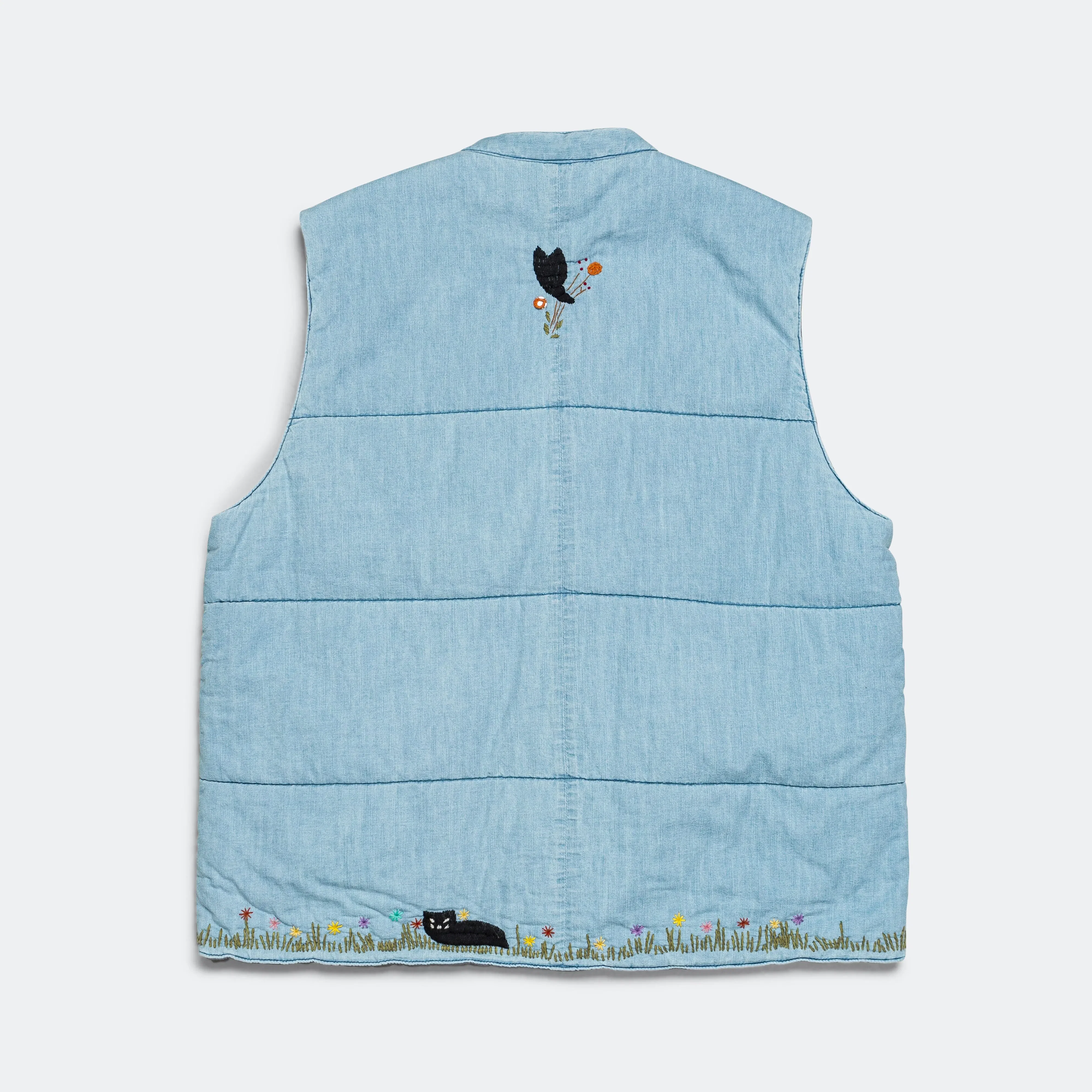 KAPITAL 6oz Denim Quilt SAMU Vest (Cat Embroidery) - Pro