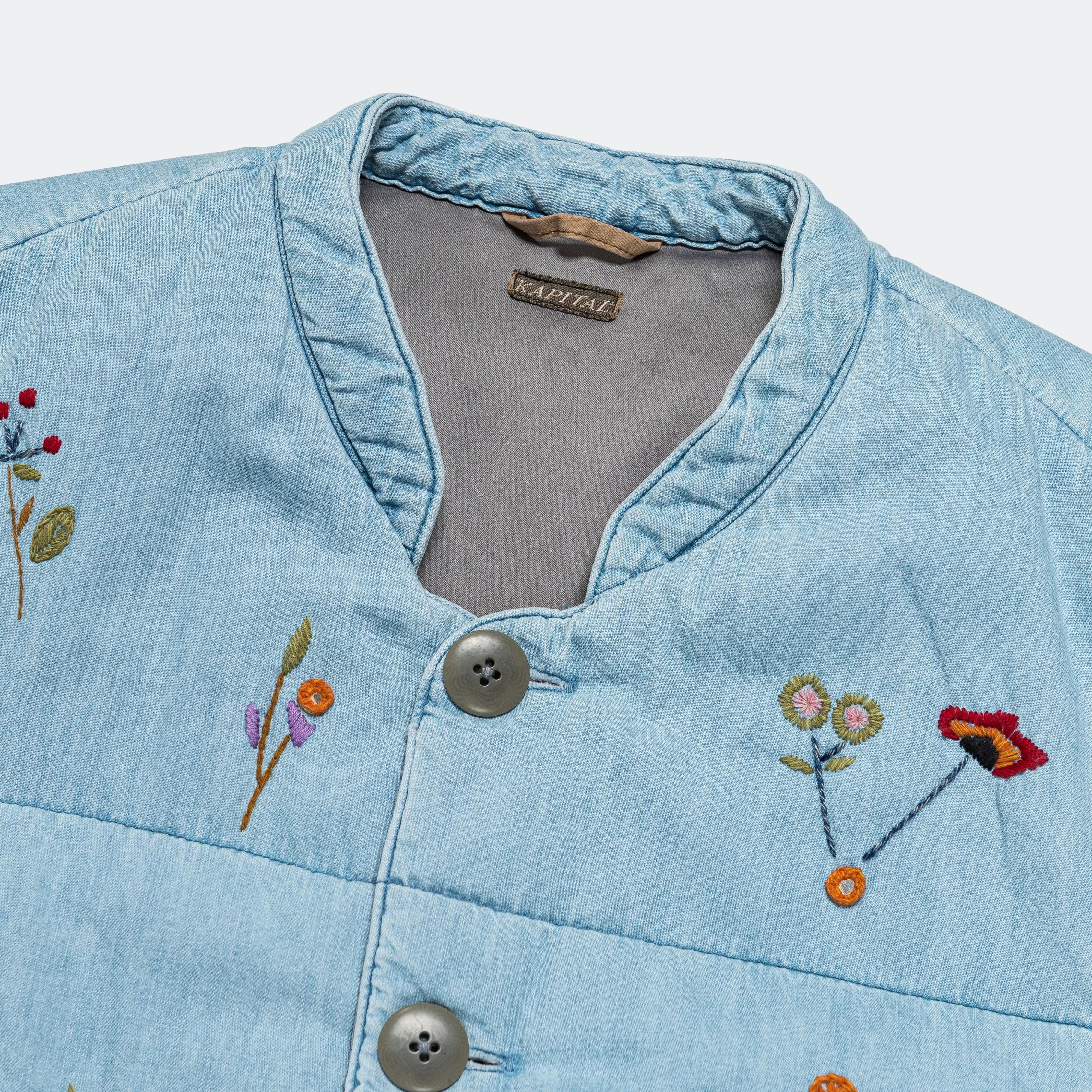 KAPITAL 6oz Denim Quilt SAMU Vest (Cat Embroidery) - Pro