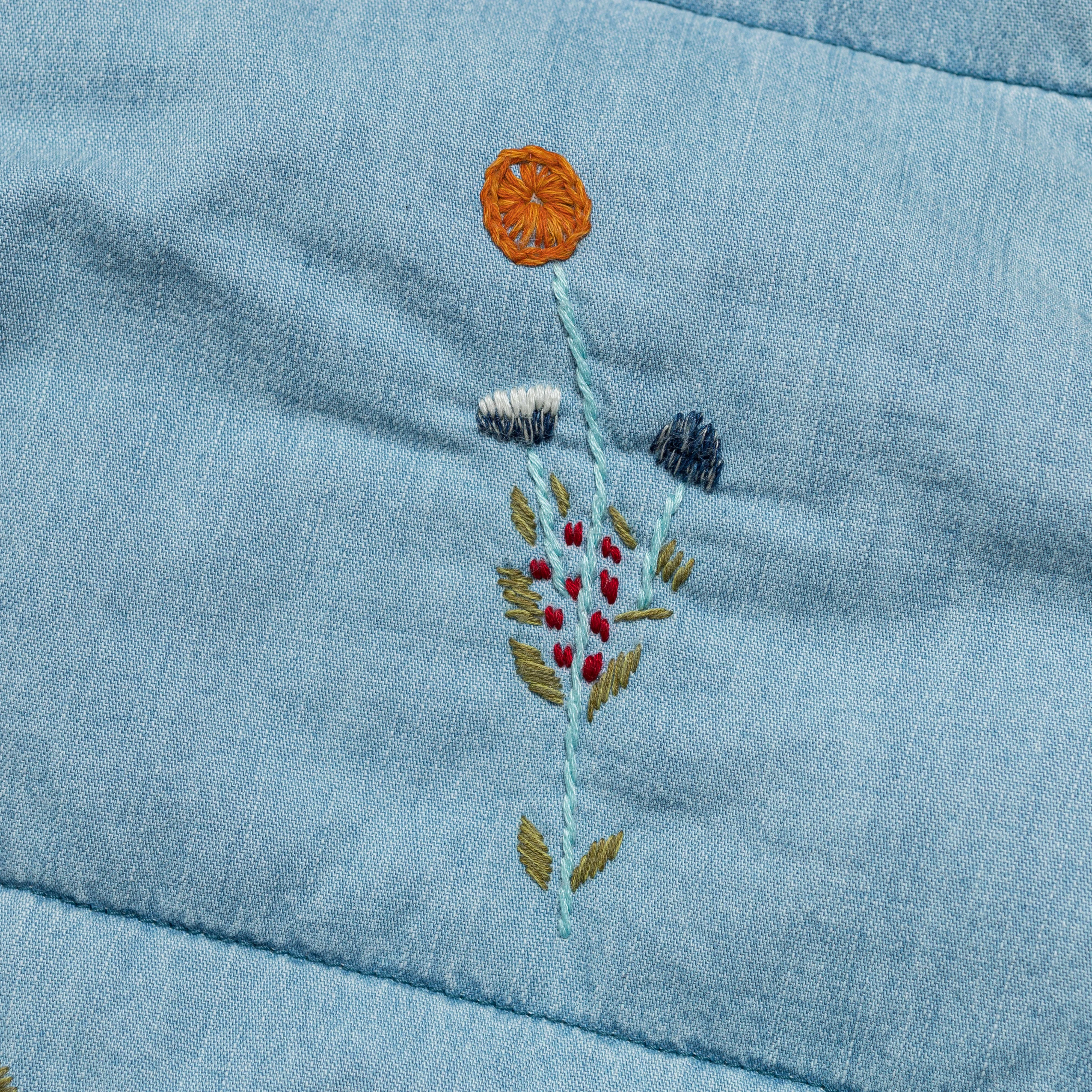 KAPITAL 6oz Denim Quilt SAMU Vest (Cat Embroidery) - Pro
