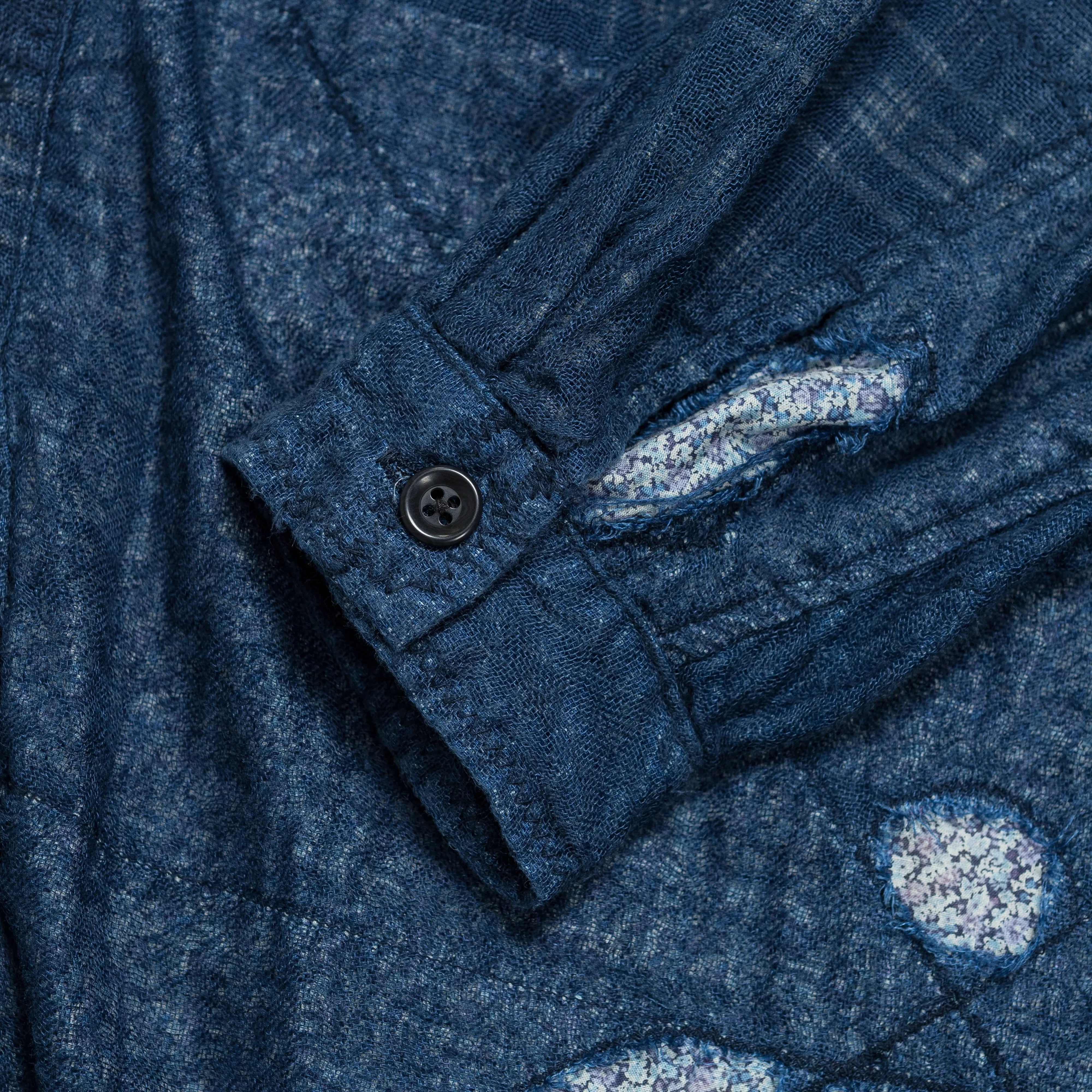 KAPITAL IDG Patchwork NORA-DOT TIGER JUDDBHAN Shirt - Indigo