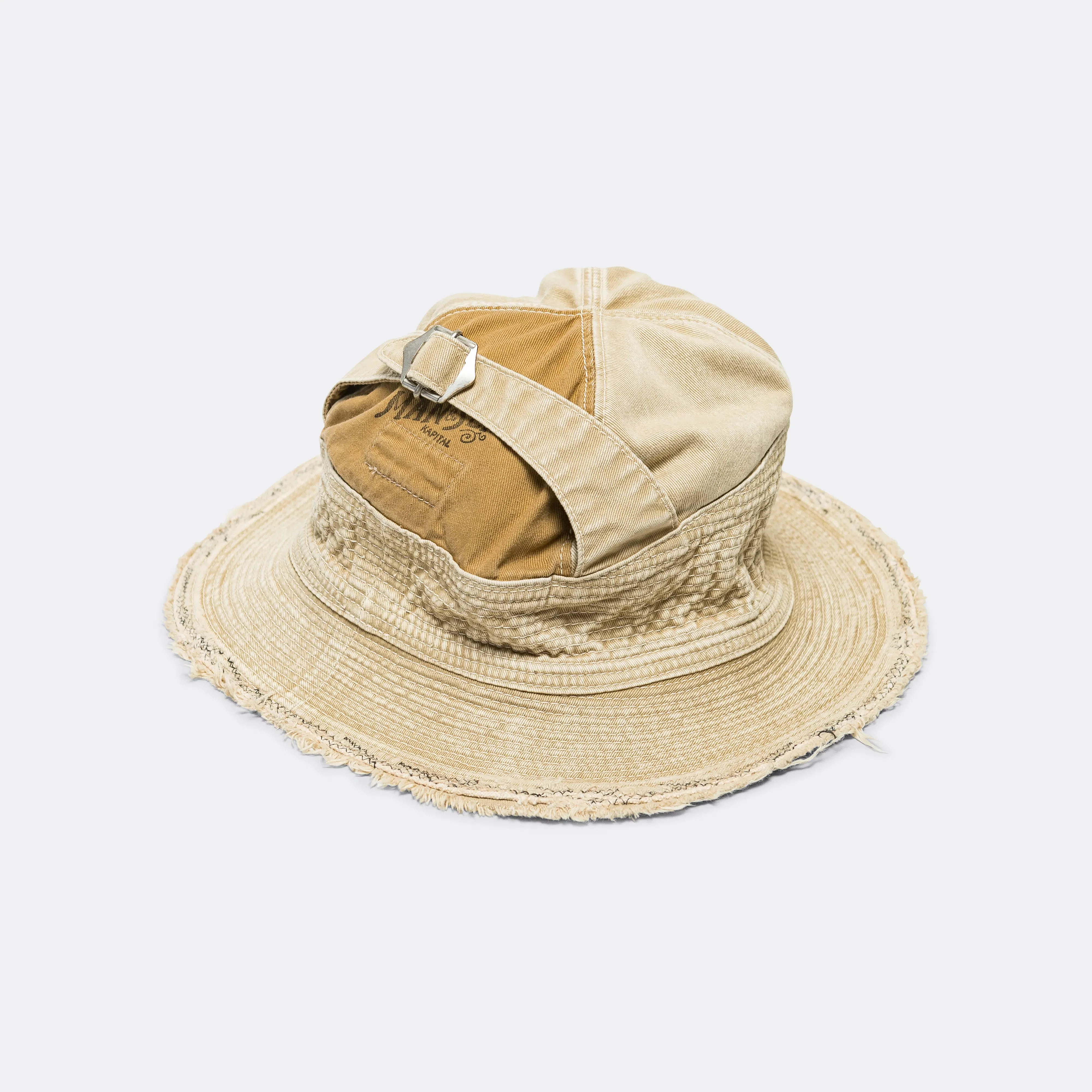 KAPITAL 11.5oz THE OLD MAN AND THE SEA Hat (SOFT CRASH REMAKE) - Beige