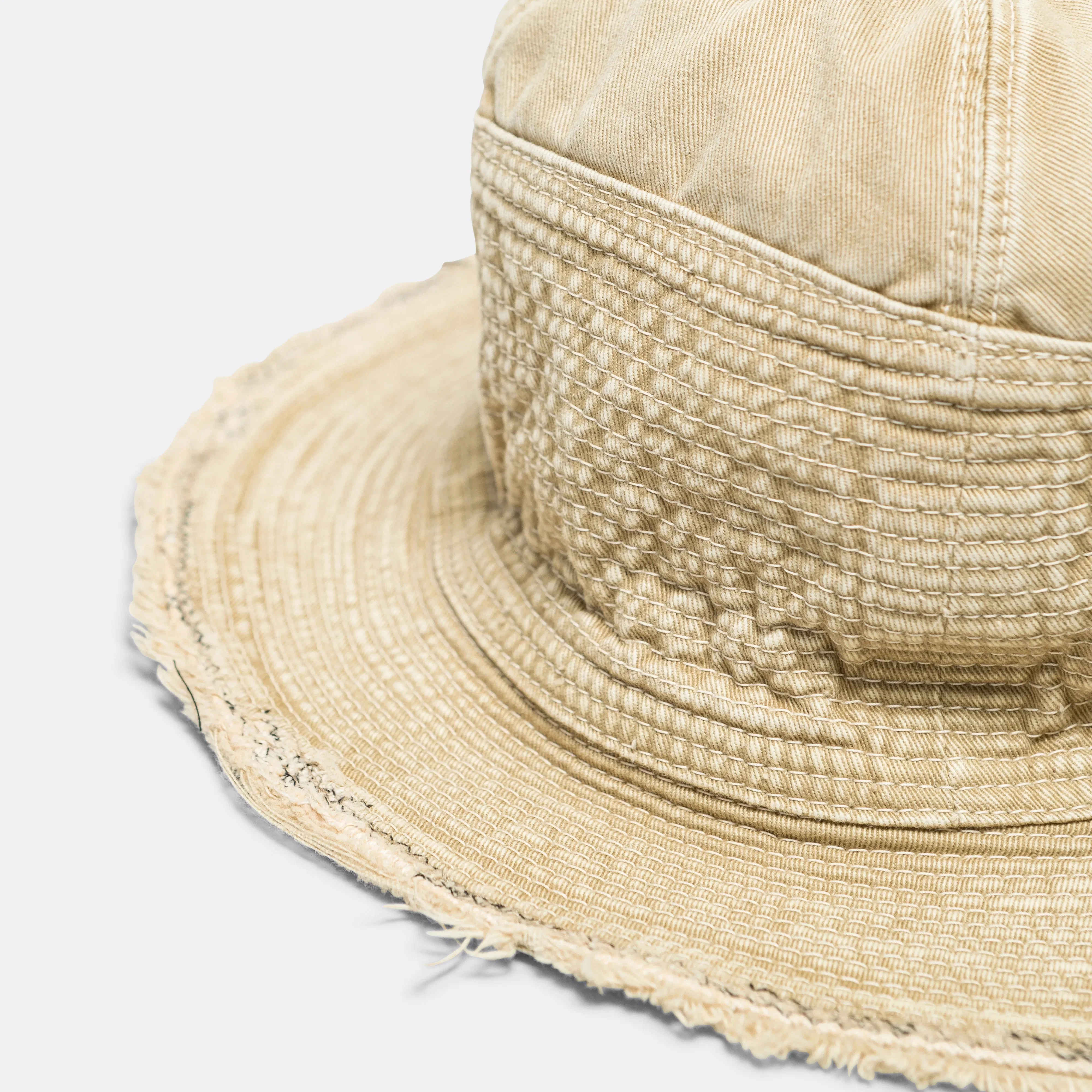 KAPITAL 11.5oz THE OLD MAN AND THE SEA Hat (SOFT CRASH REMAKE) - Beige