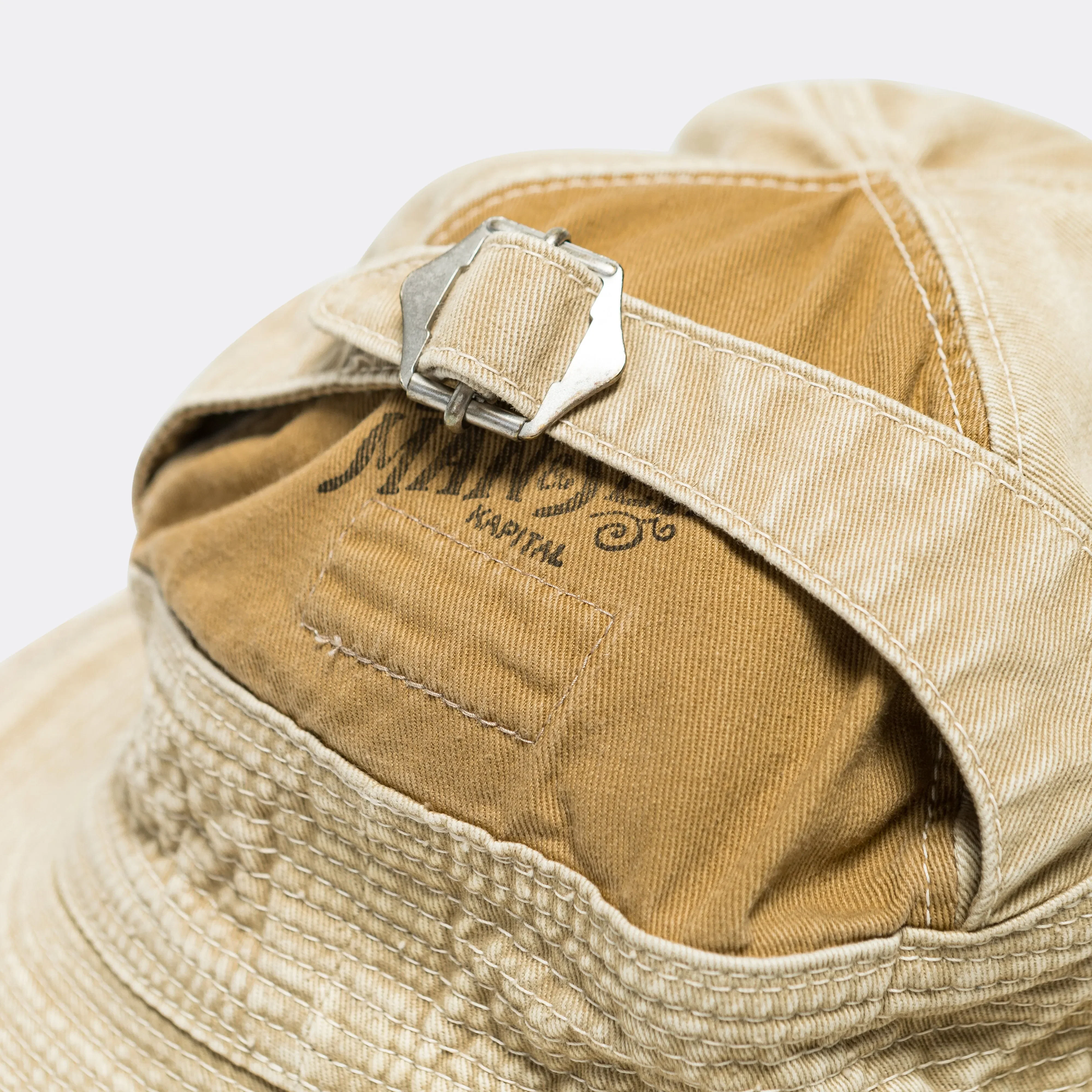 KAPITAL 11.5oz THE OLD MAN AND THE SEA Hat (SOFT CRASH REMAKE) - Beige