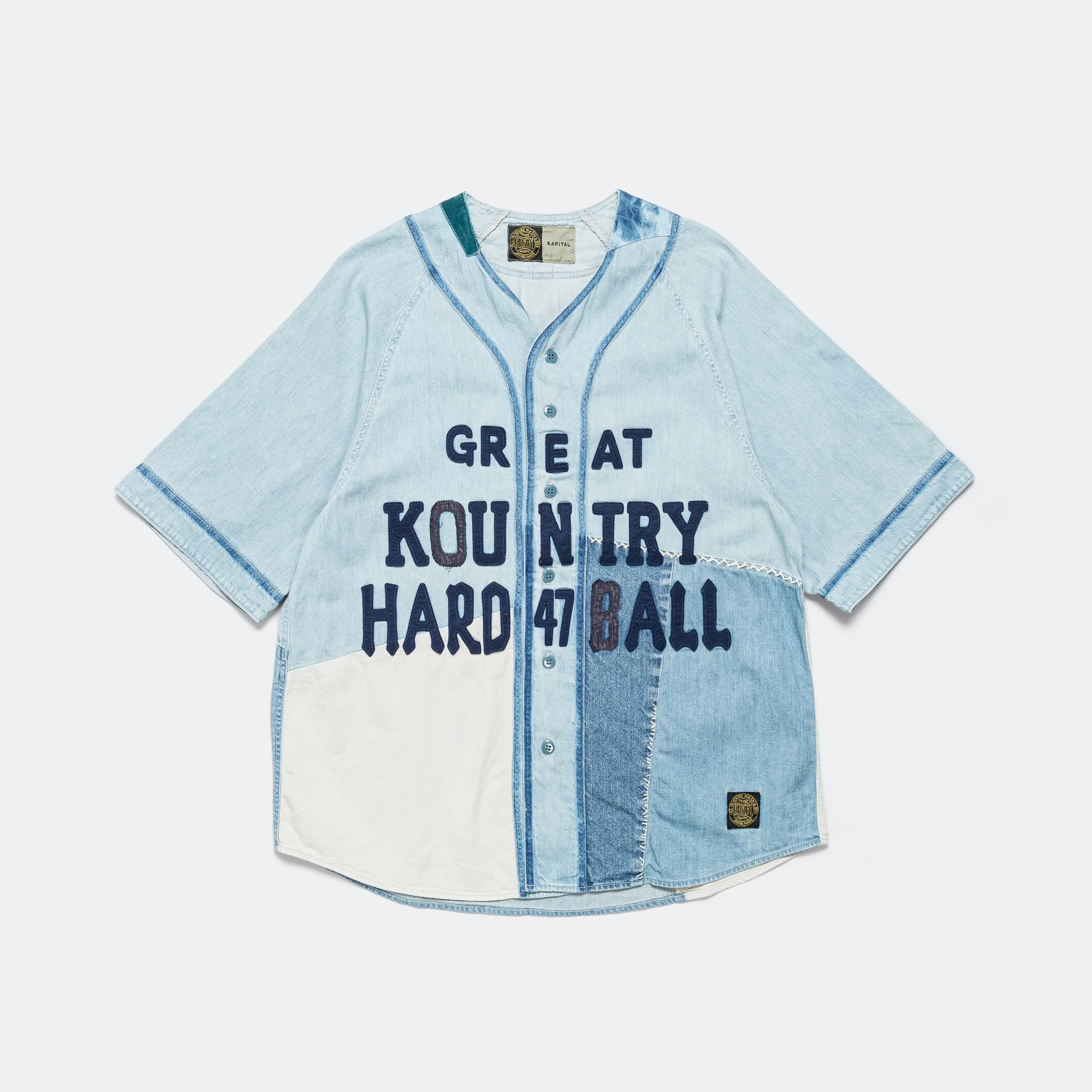KAPITAL 8oz Reconstruction Denim GREAT KOUNTRY Baseball Shirt - Pro