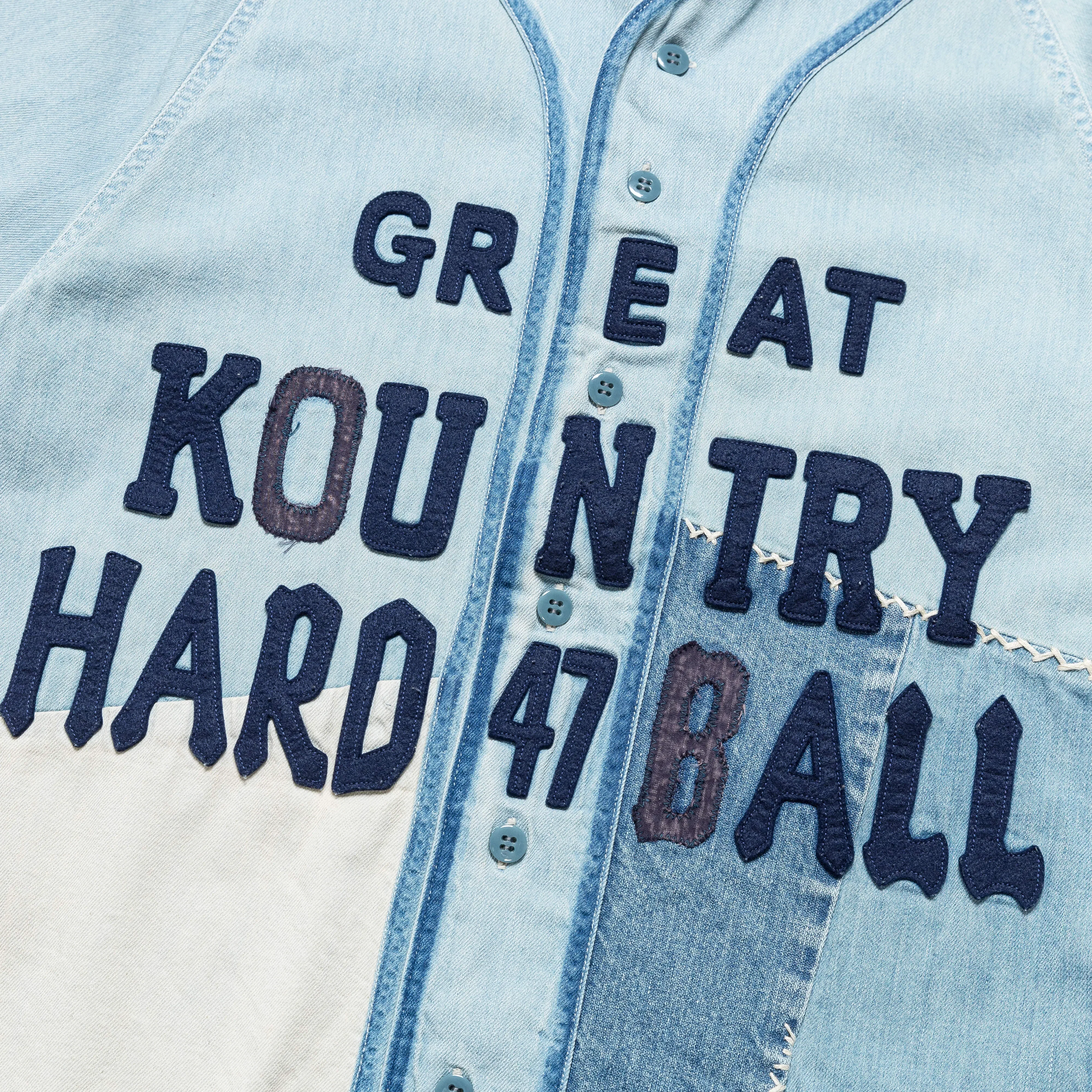 KAPITAL 8oz Reconstruction Denim GREAT KOUNTRY Baseball Shirt - Pro