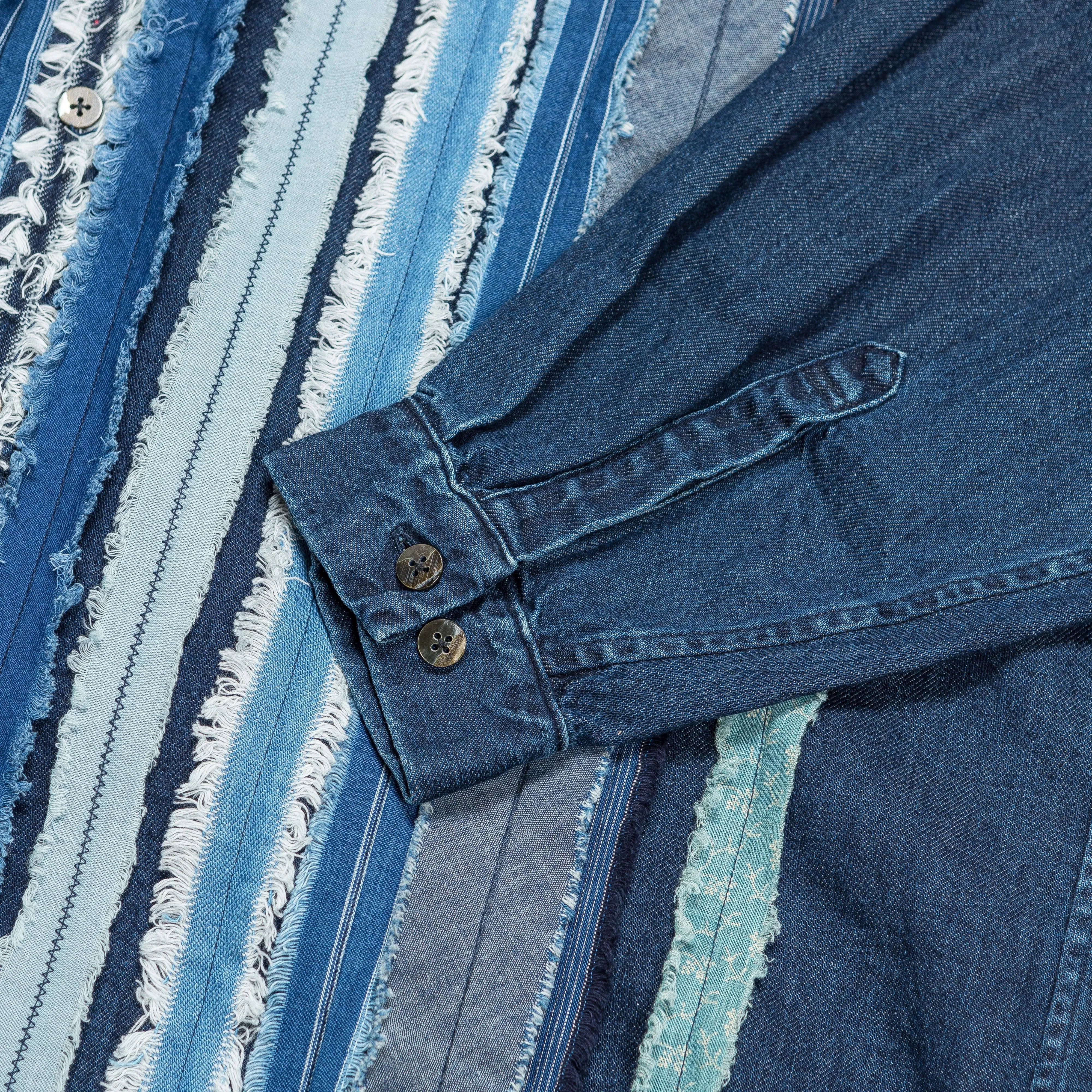 KAPITAL 8oz Denim HOBO Dress Band Collar Shirt - IDG