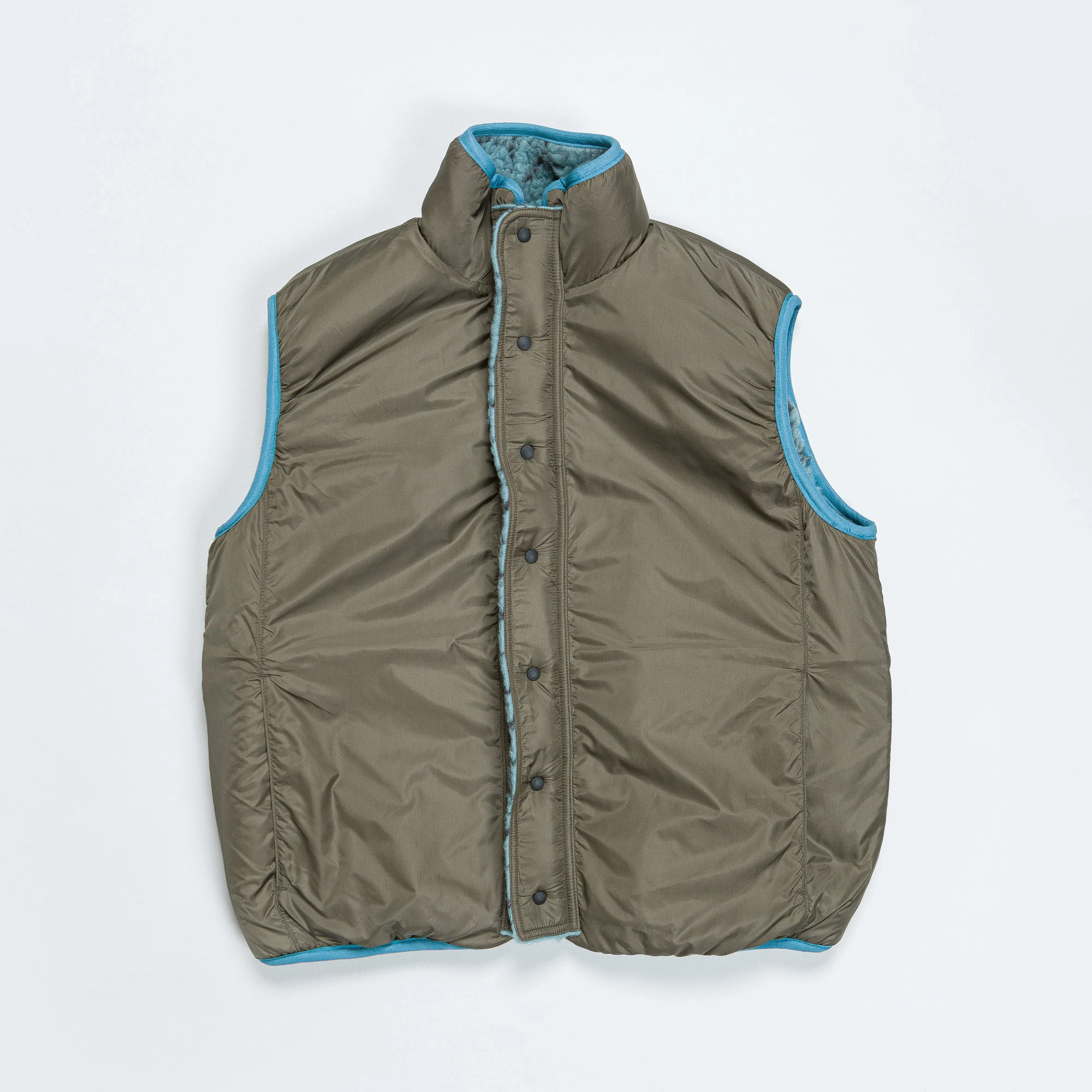 KAPITAL DO-GI SASHIKO Boa Fleece Reversible Vest - Blue
