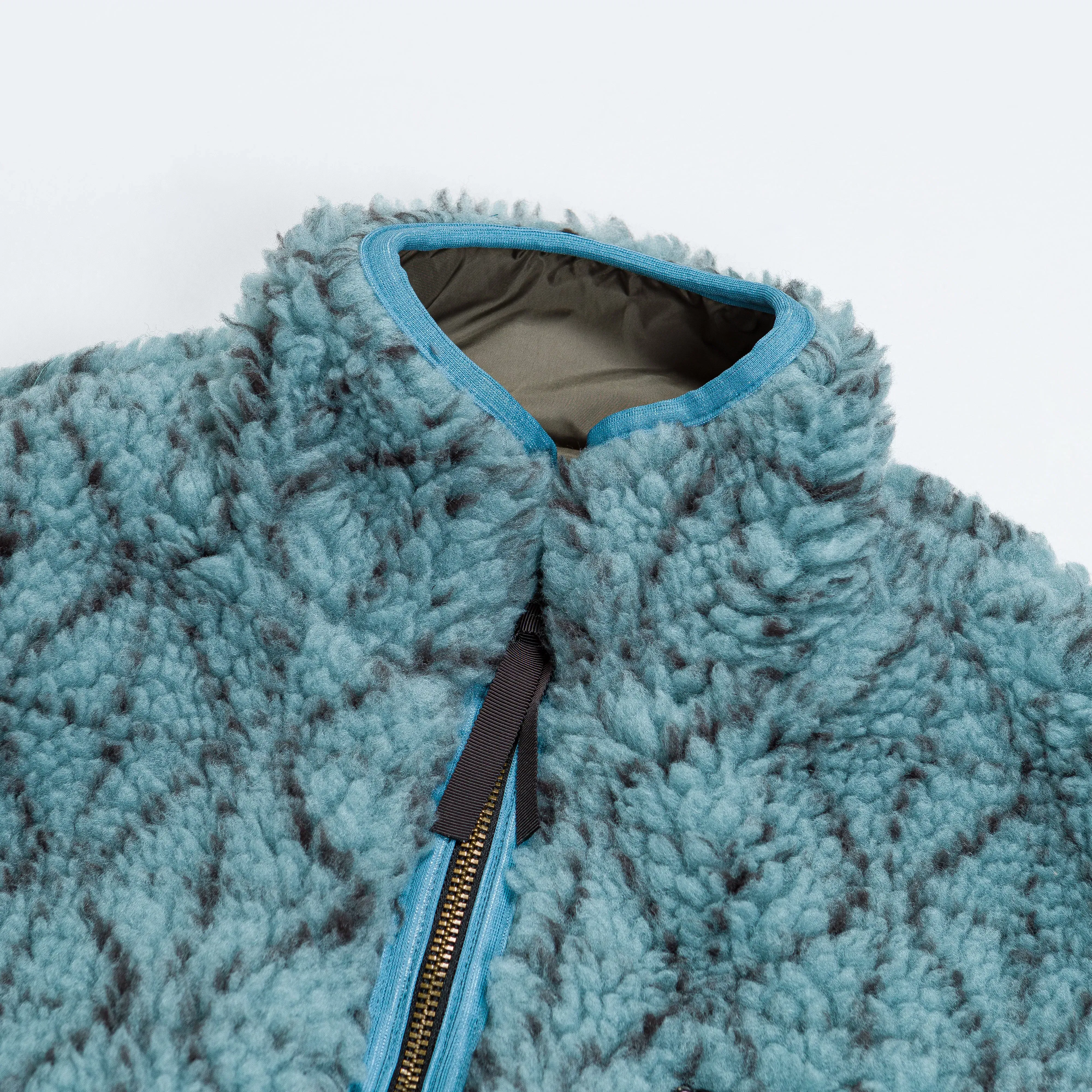 KAPITAL DO-GI SASHIKO Boa Fleece Reversible Vest - Blue