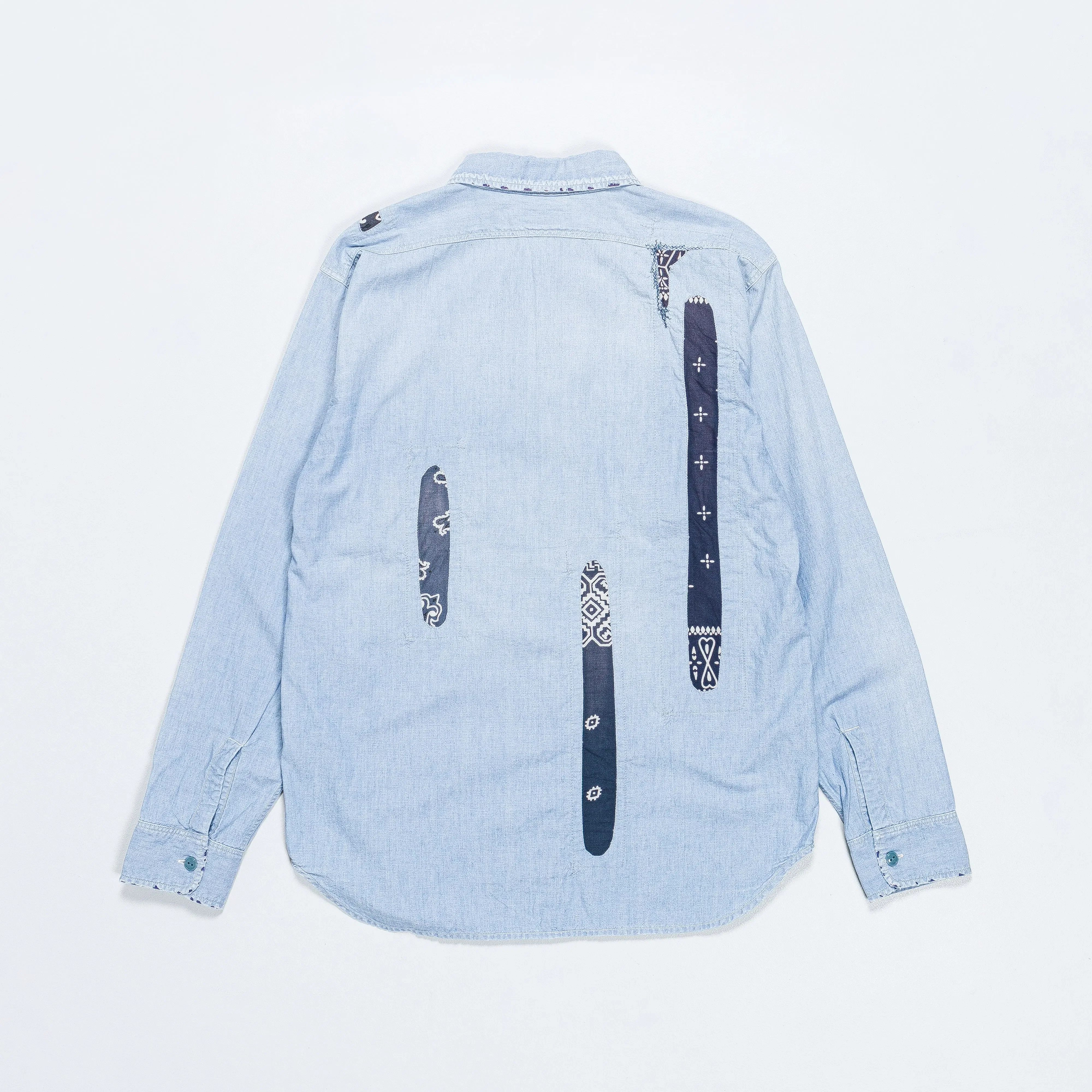 KAPITAL Chambray KOUNTRY Work Shirt (RAIN BANDANA Remake) - Sax