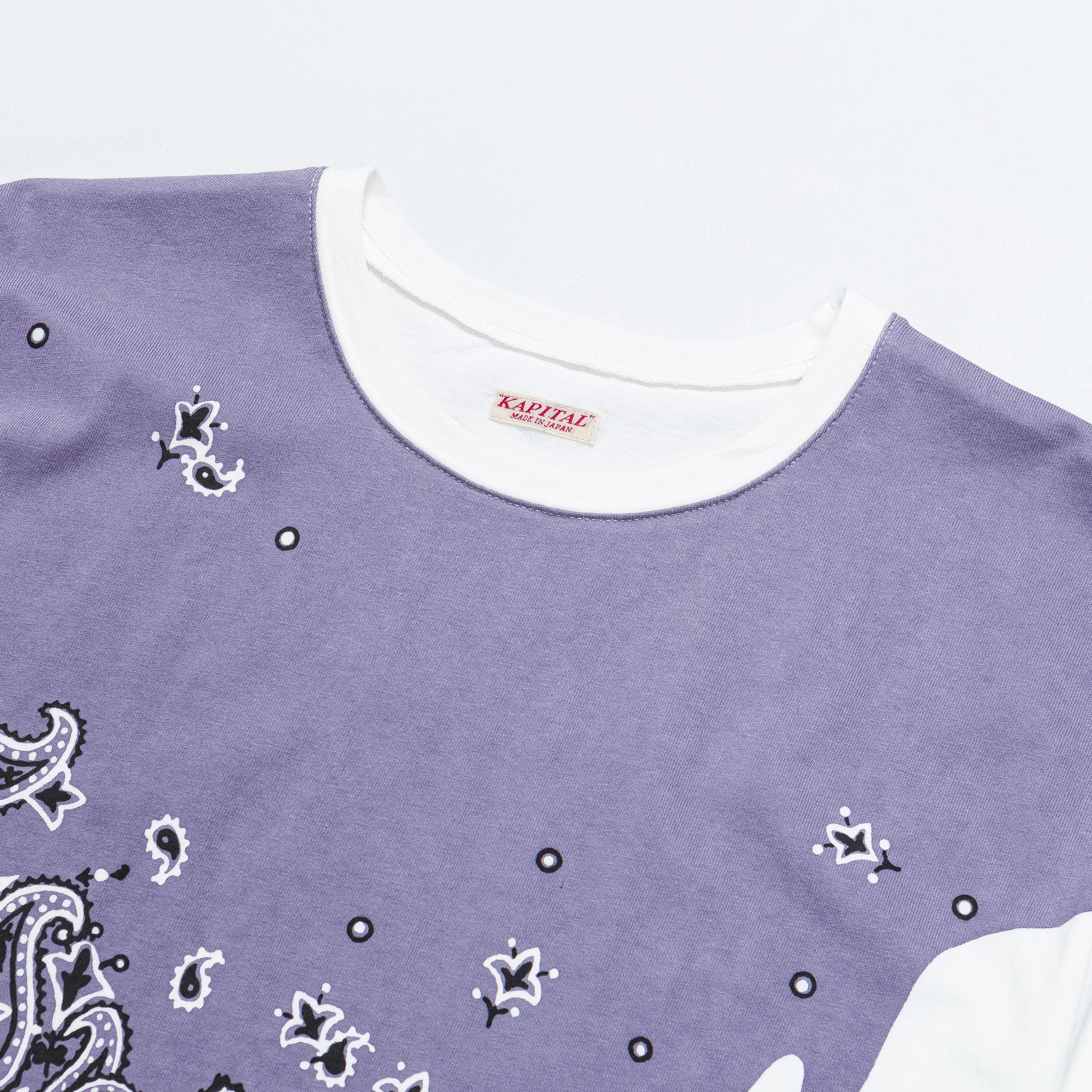 KAPITAL 20/-Jersey Crew T (TOROTORO BANDANA) - Aubergine