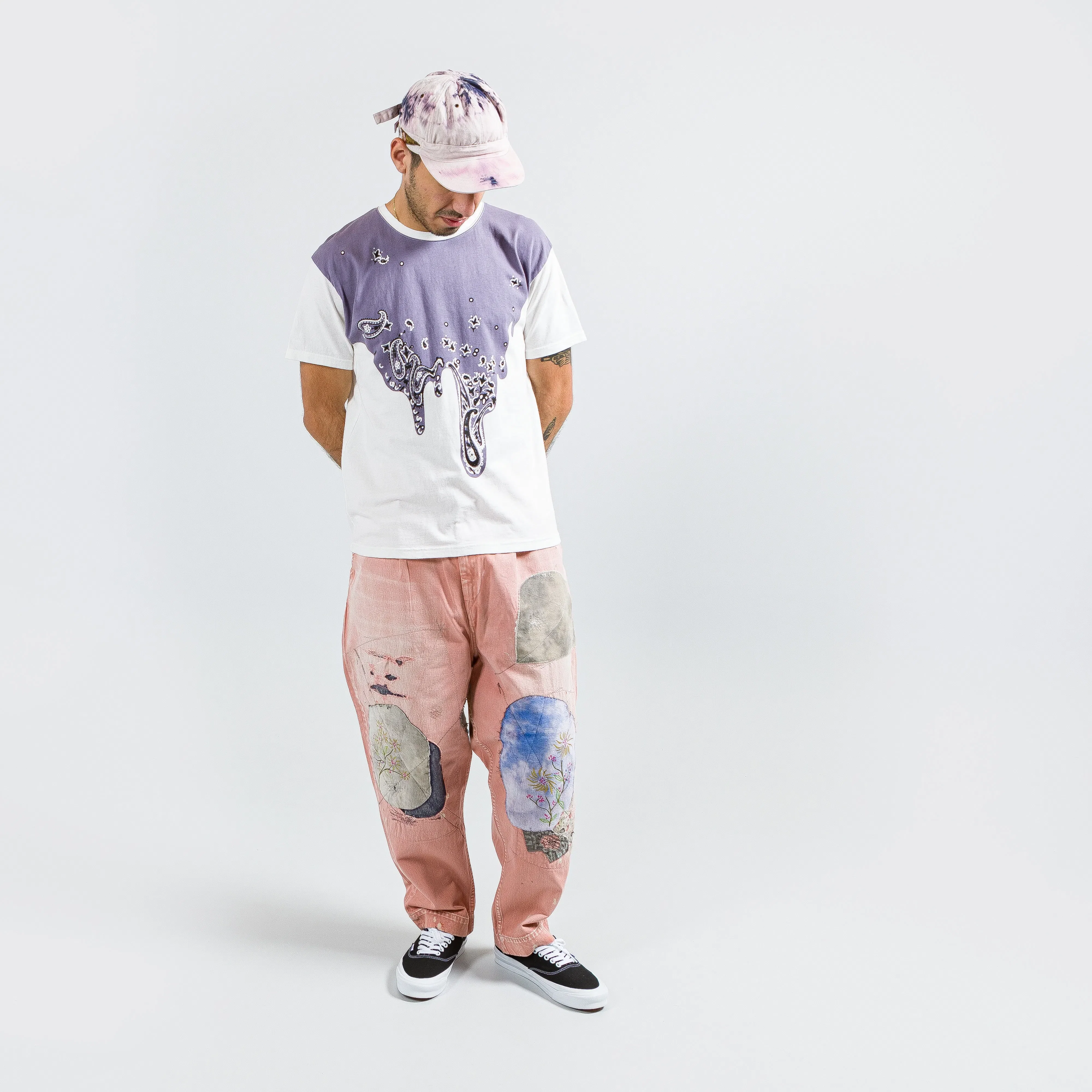 KAPITAL 20/-Jersey Crew T (TOROTORO BANDANA) - Aubergine
