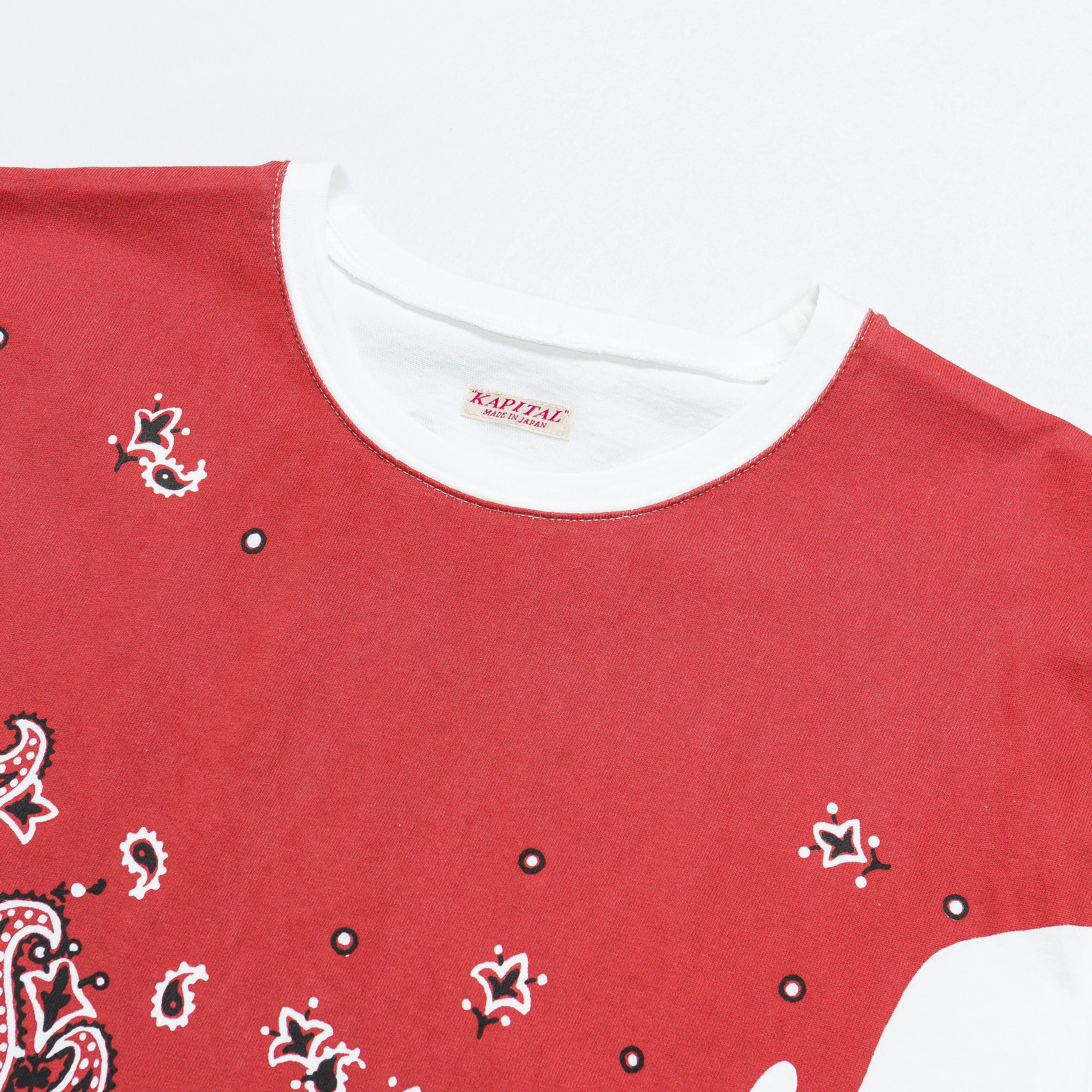 KAPITAL 20/-Jersey Crew T (TOROTORO BANDANA) - Red