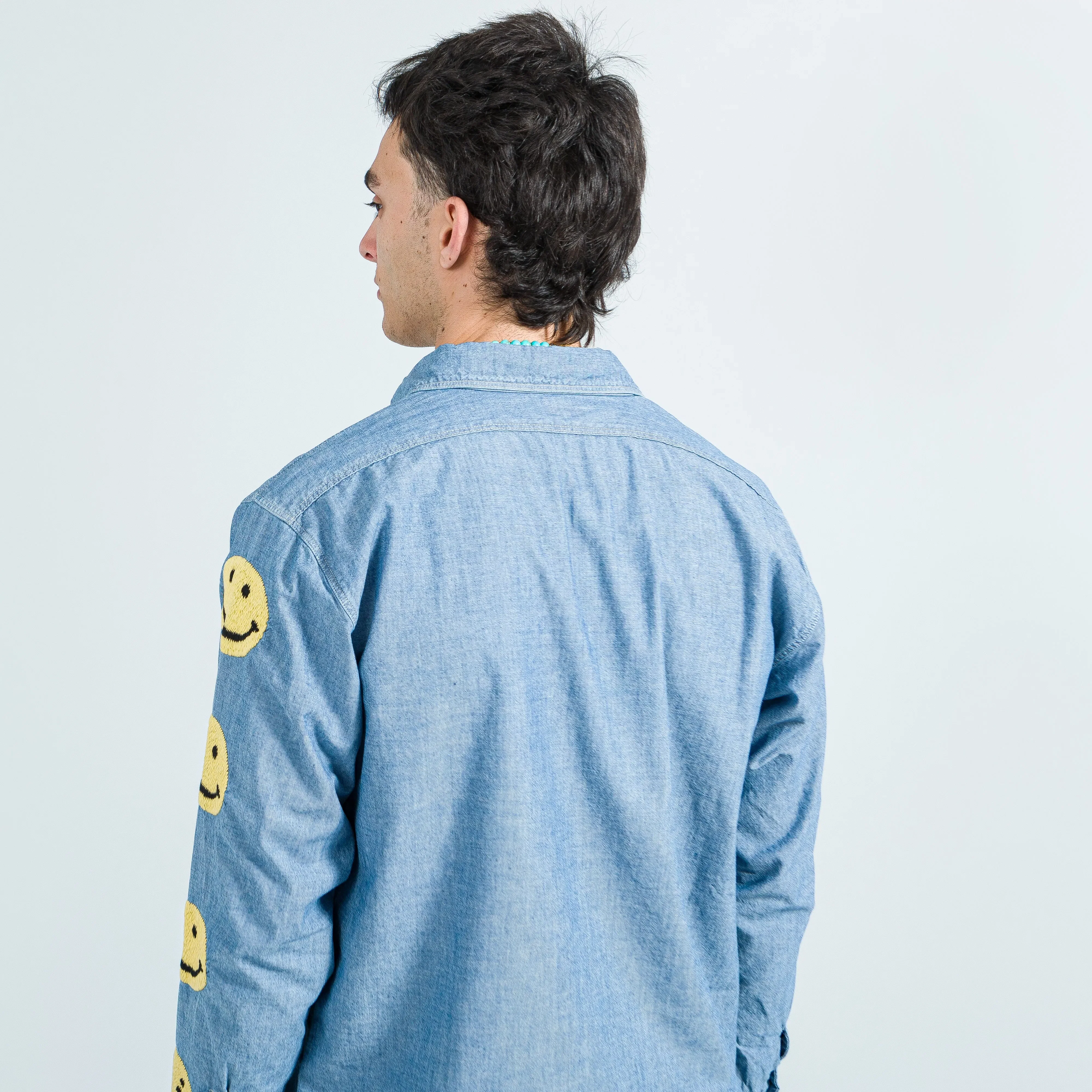 KAPITAL Chambray Work Shirt (Smile) - Sax