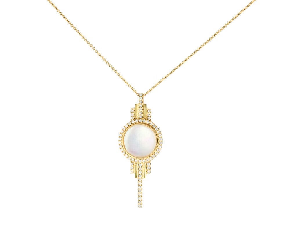 Doves By Doron Paloma New Doves By Doron Paloma MOP Quartz and 0.43ctw Diamond Pendant Necklace in 18K