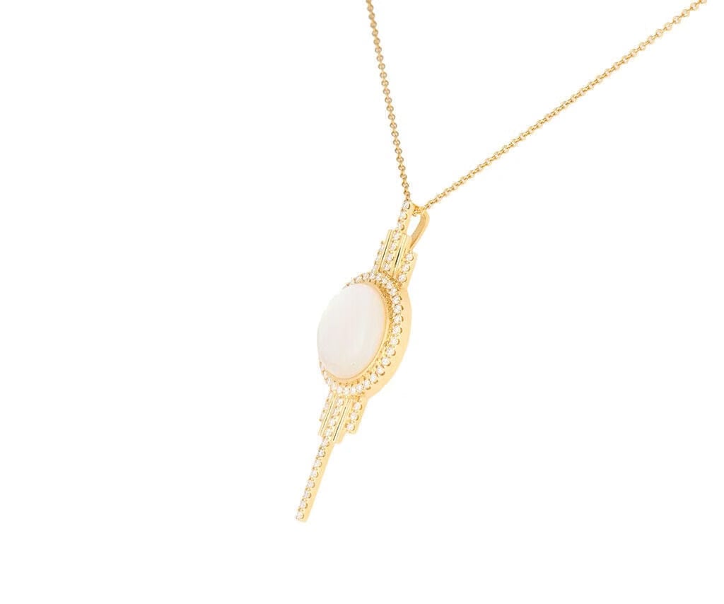 Doves By Doron Paloma New Doves By Doron Paloma MOP Quartz and 0.43ctw Diamond Pendant Necklace in 18K