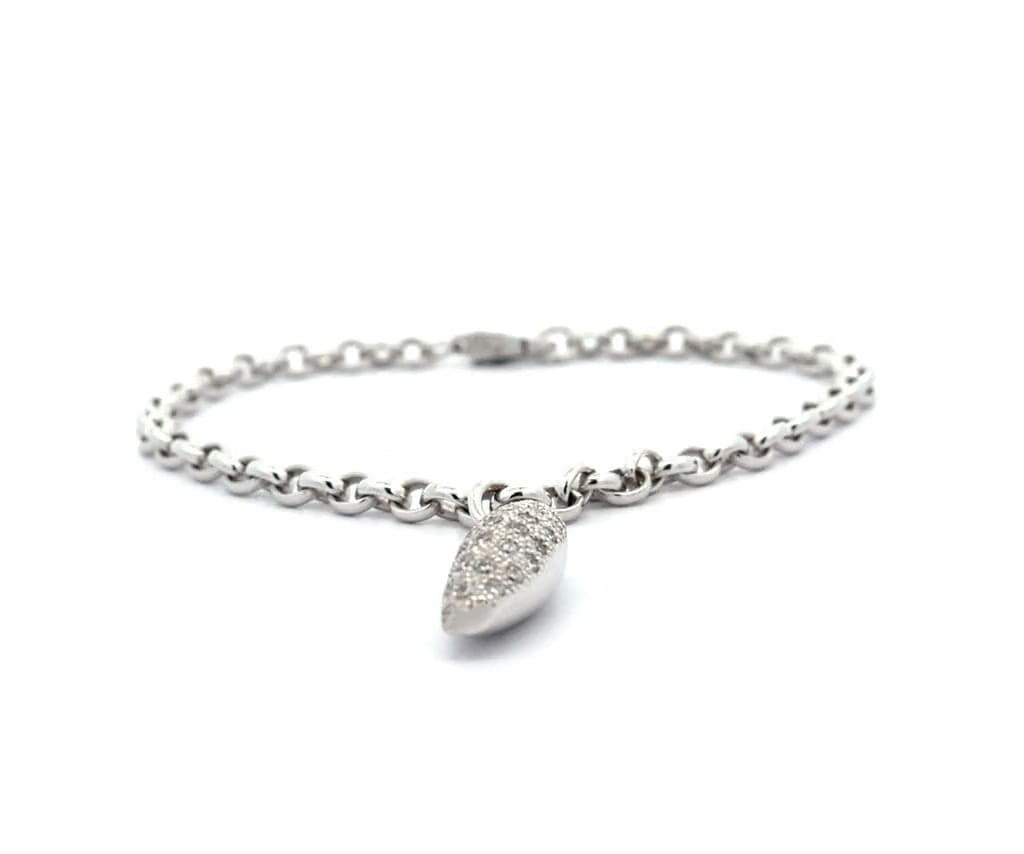 Tiffany & Co. 1.00ctw Pave Diamond Frank Gehry Fish Charm Bracelet in 18K