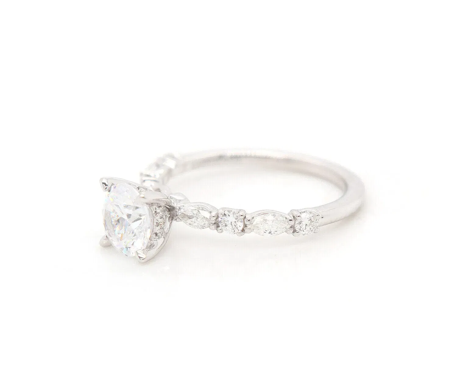 Gabriel & Co. New Gabriel & Co. 0.51ctw Marquise and Round Diamond Semi Mount Ring in 14K