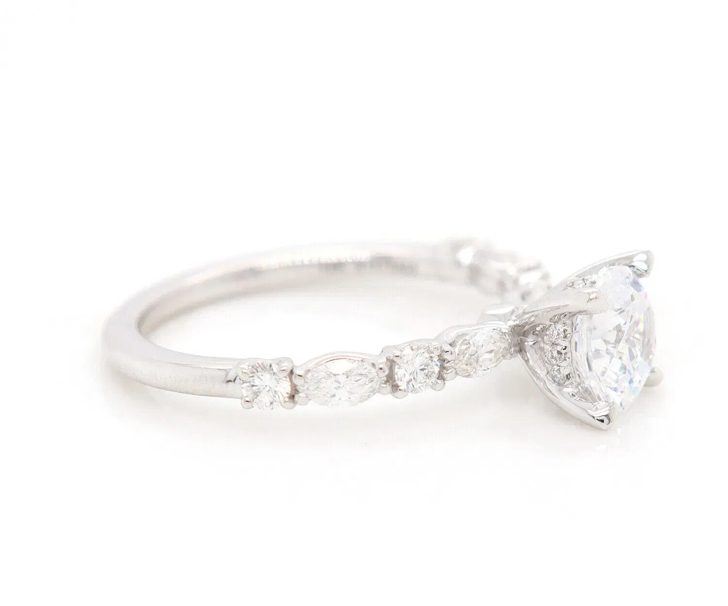 Gabriel & Co. New Gabriel & Co. 0.51ctw Marquise and Round Diamond Semi Mount Ring in 14K
