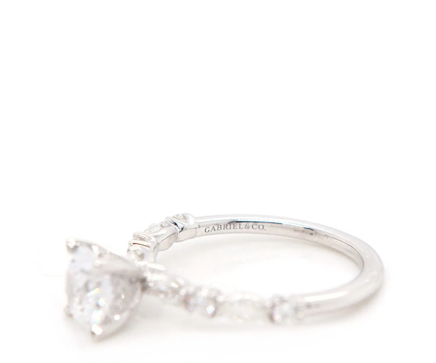 Gabriel & Co. New Gabriel & Co. 0.51ctw Marquise and Round Diamond Semi Mount Ring in 14K
