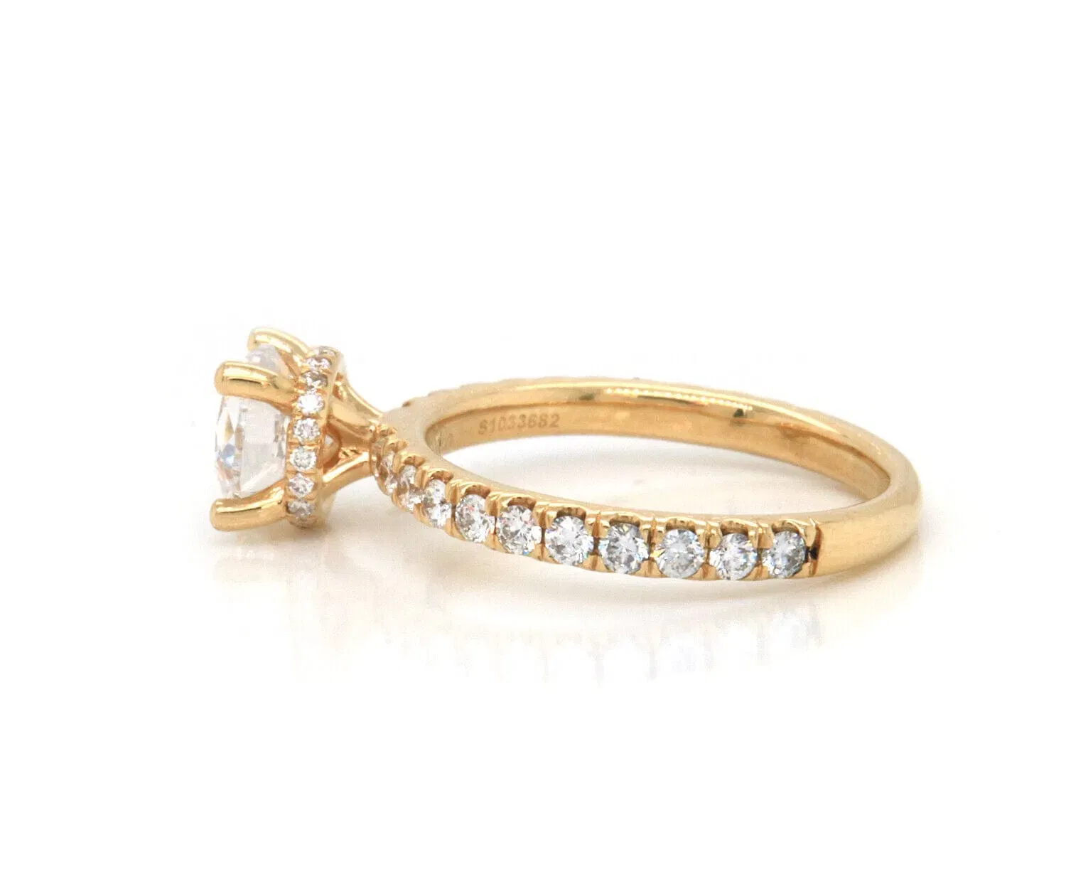 Gabriel & Co. New Gabriel & Co. 0.54ctw Diamond Under Halo Semi Mount Ring in 14K