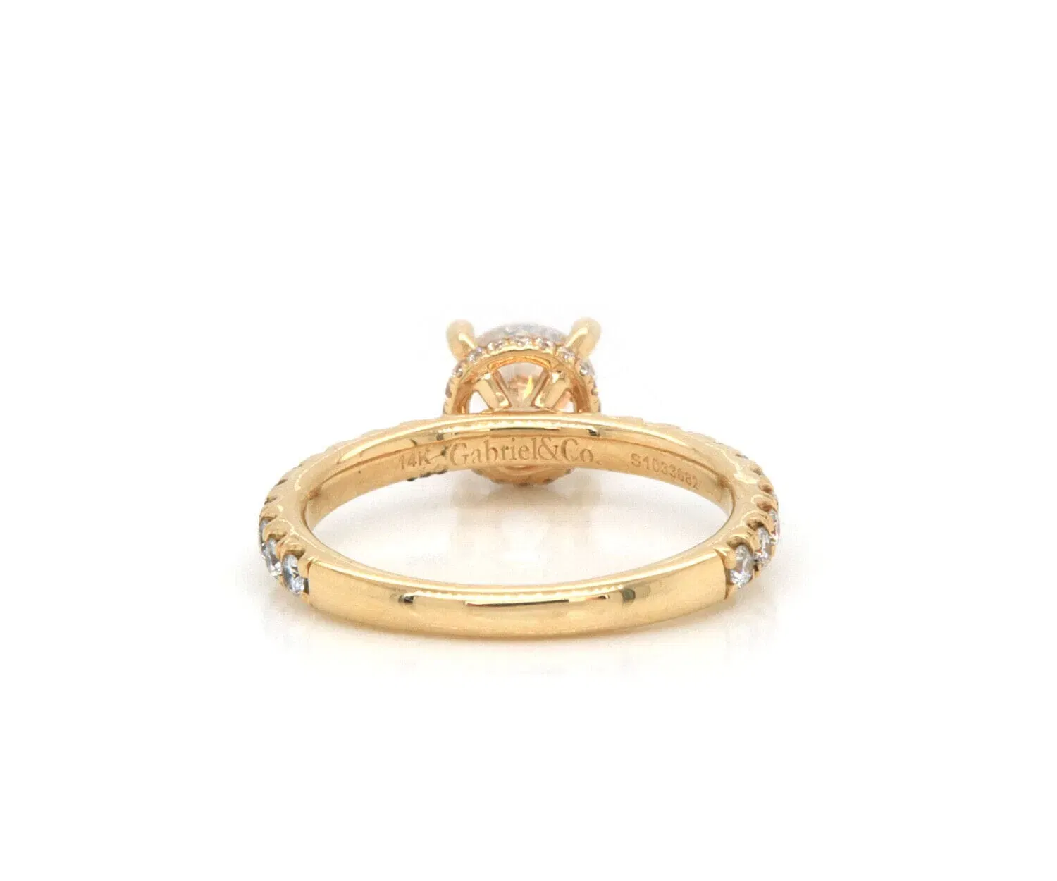 Gabriel & Co. New Gabriel & Co. 0.54ctw Diamond Under Halo Semi Mount Ring in 14K