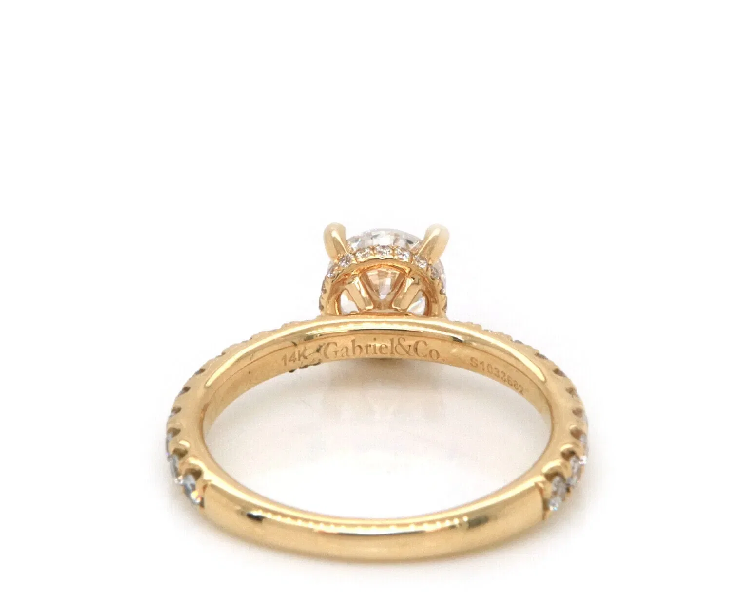 Gabriel & Co. New Gabriel & Co. 0.54ctw Diamond Under Halo Semi Mount Ring in 14K