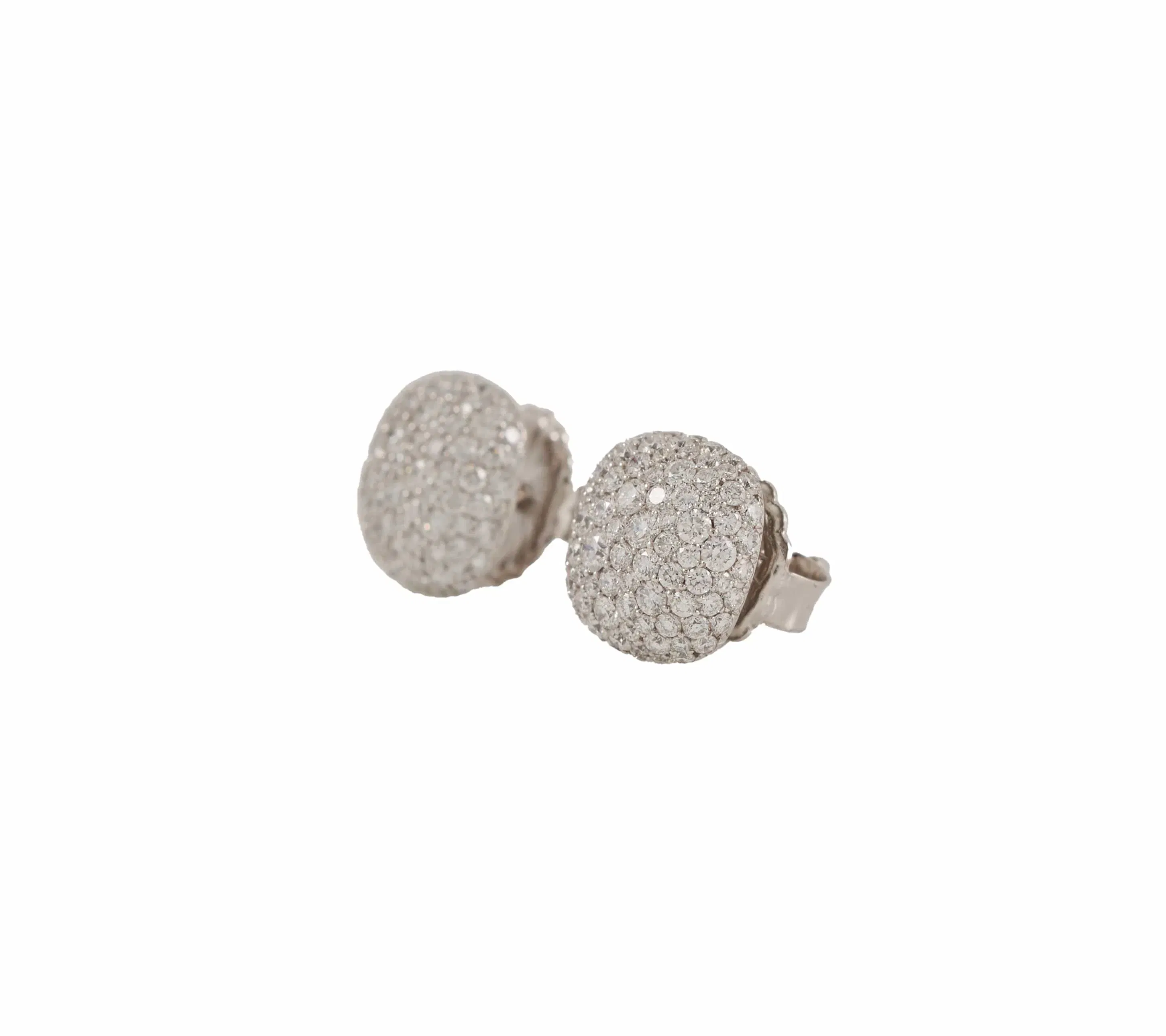 David Yurman 1.35ctw Pave Diamond Cushion Stud Earrings in 18K W/Box