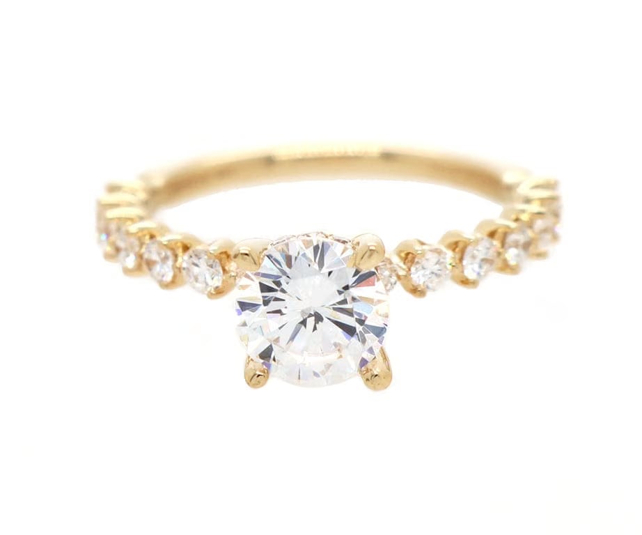 Gabriel & Co. New Gabriel & Co. 0.57ctw Diamond Zelmira Contemporary Straight Semi Ring in 14K