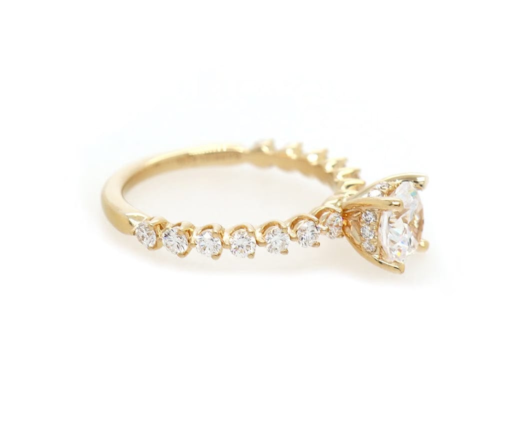 Gabriel & Co. New Gabriel & Co. 0.57ctw Diamond Zelmira Contemporary Straight Semi Ring in 14K