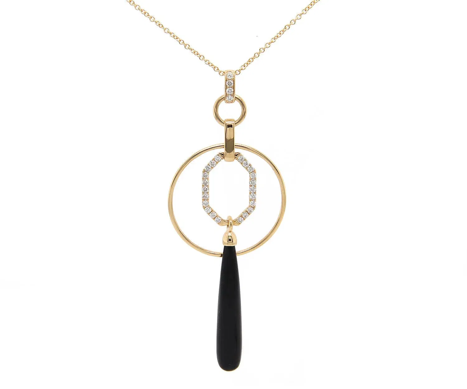 Doves By Doron Paloma New Doves By Doron Paloma 10.24ct Onyx and 0.47ctw Diamond Pendant Necklace 18K