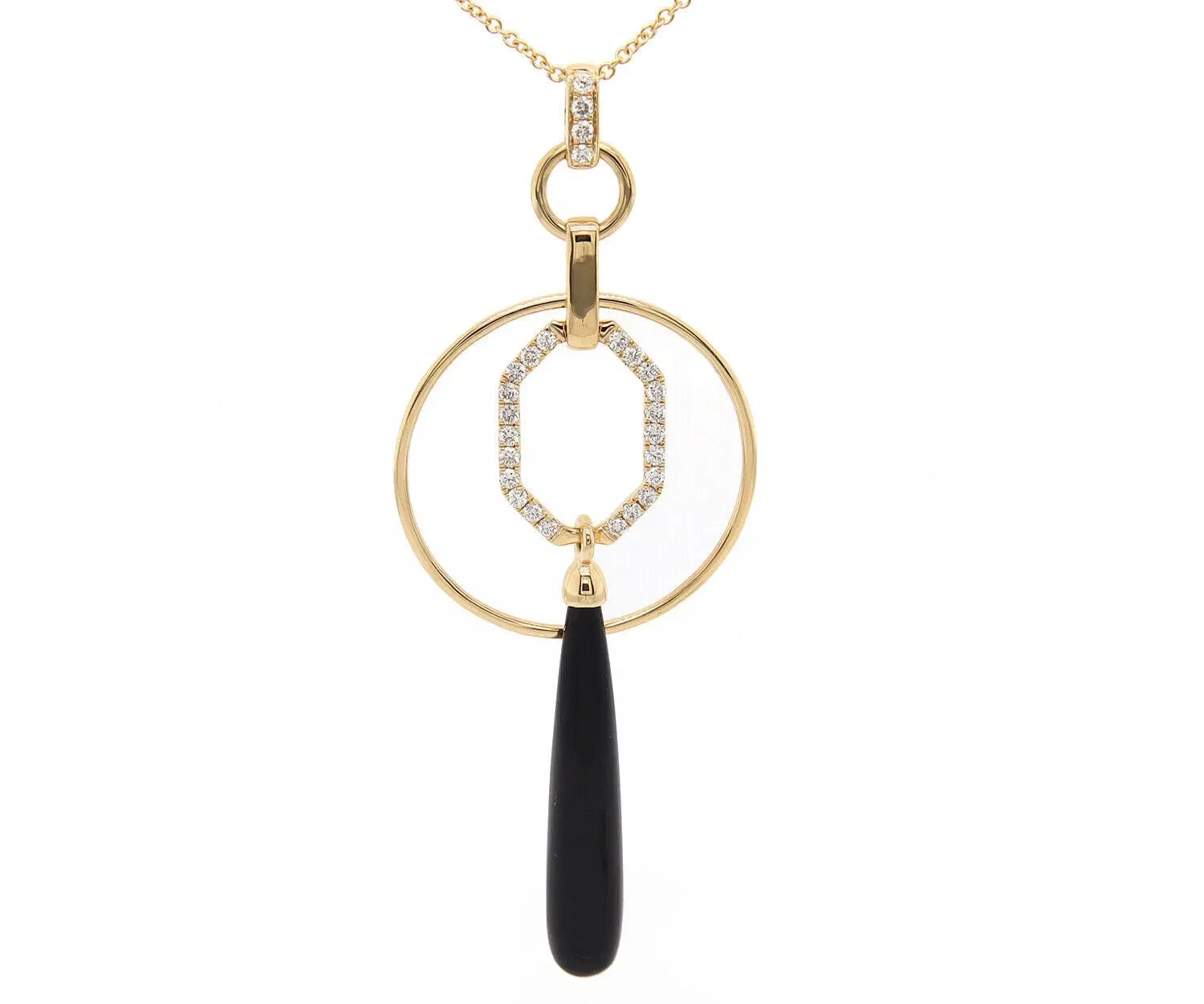 Doves By Doron Paloma New Doves By Doron Paloma 10.24ct Onyx and 0.47ctw Diamond Pendant Necklace 18K