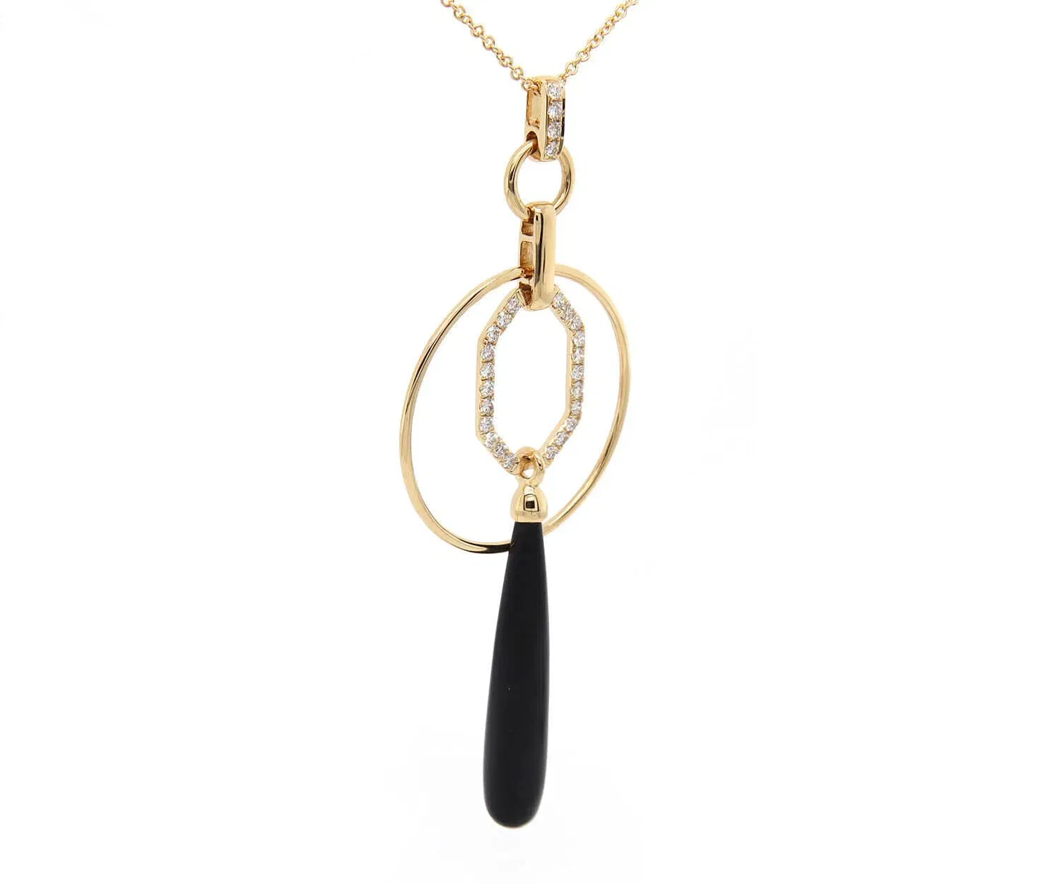 Doves By Doron Paloma New Doves By Doron Paloma 10.24ct Onyx and 0.47ctw Diamond Pendant Necklace 18K