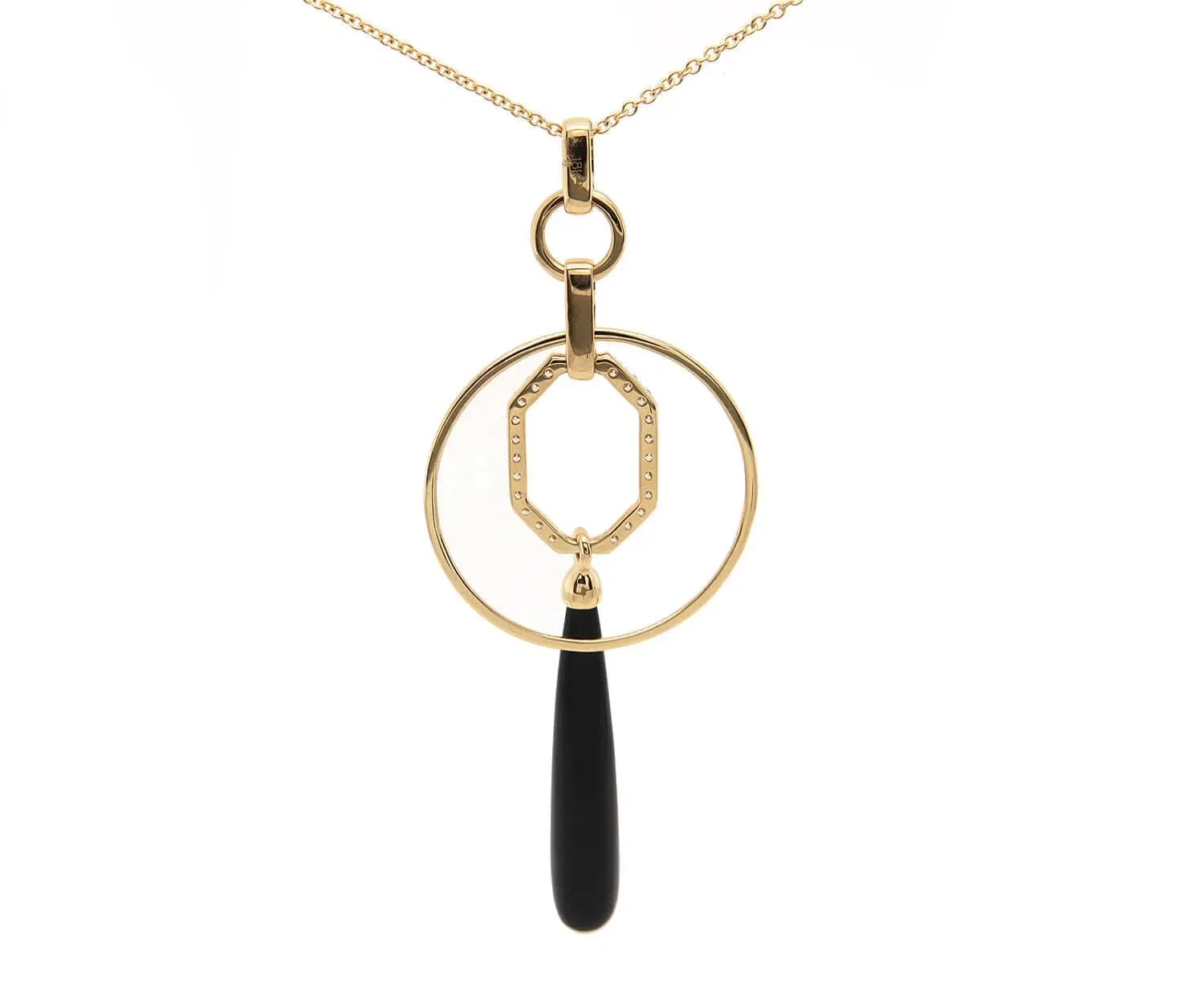Doves By Doron Paloma New Doves By Doron Paloma 10.24ct Onyx and 0.47ctw Diamond Pendant Necklace 18K