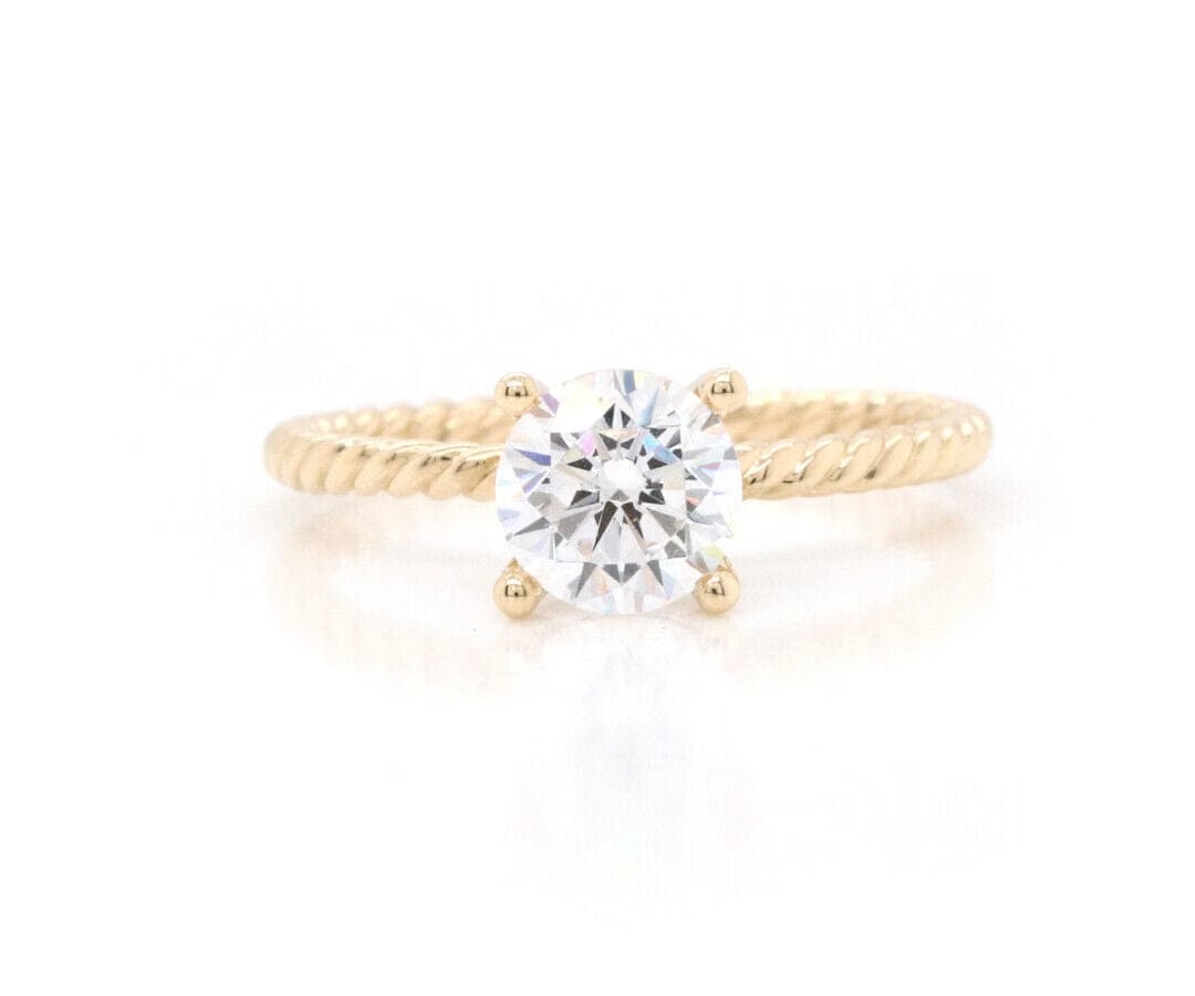 Gabriel & Co. New Gabriel & Co. 0.11ctw Diamond Underhalo Semi Mount Ring in 14K