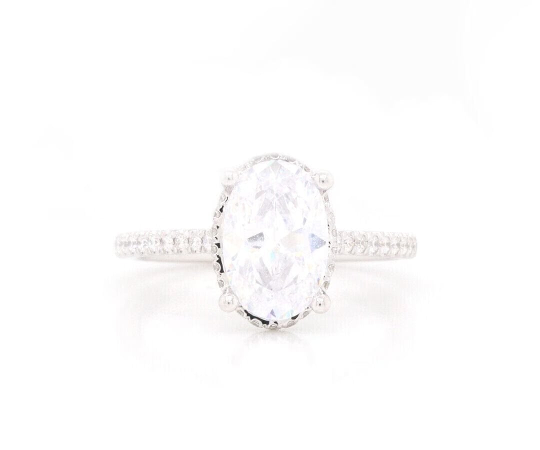 Gabriel & Co. New Gabriel & Co. 0.59ctw Diamond Halo Semi Mount Ring in 14K