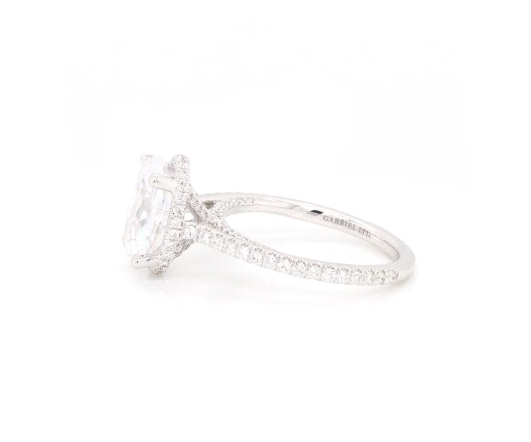 Gabriel & Co. New Gabriel & Co. 0.59ctw Diamond Halo Semi Mount Ring in 14K