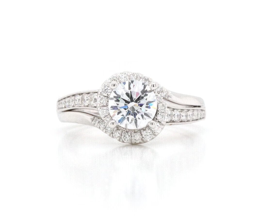 Gabriel & Co. New Gabriel & Co. 0.37ctw Diamond Swirl Semi Mount Ring in 14K