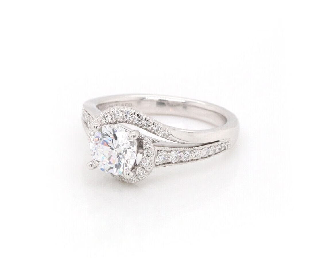 Gabriel & Co. New Gabriel & Co. 0.37ctw Diamond Swirl Semi Mount Ring in 14K