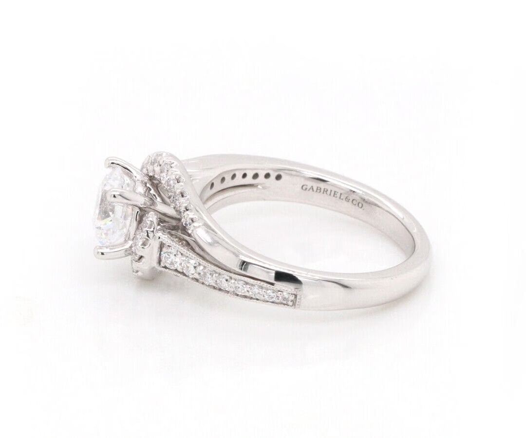 Gabriel & Co. New Gabriel & Co. 0.37ctw Diamond Swirl Semi Mount Ring in 14K