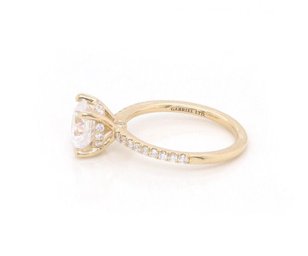 Gabriel & Co. New Gabriel & Co. 0.33ctw Diamond Straight Semi Mount Ring in 14K